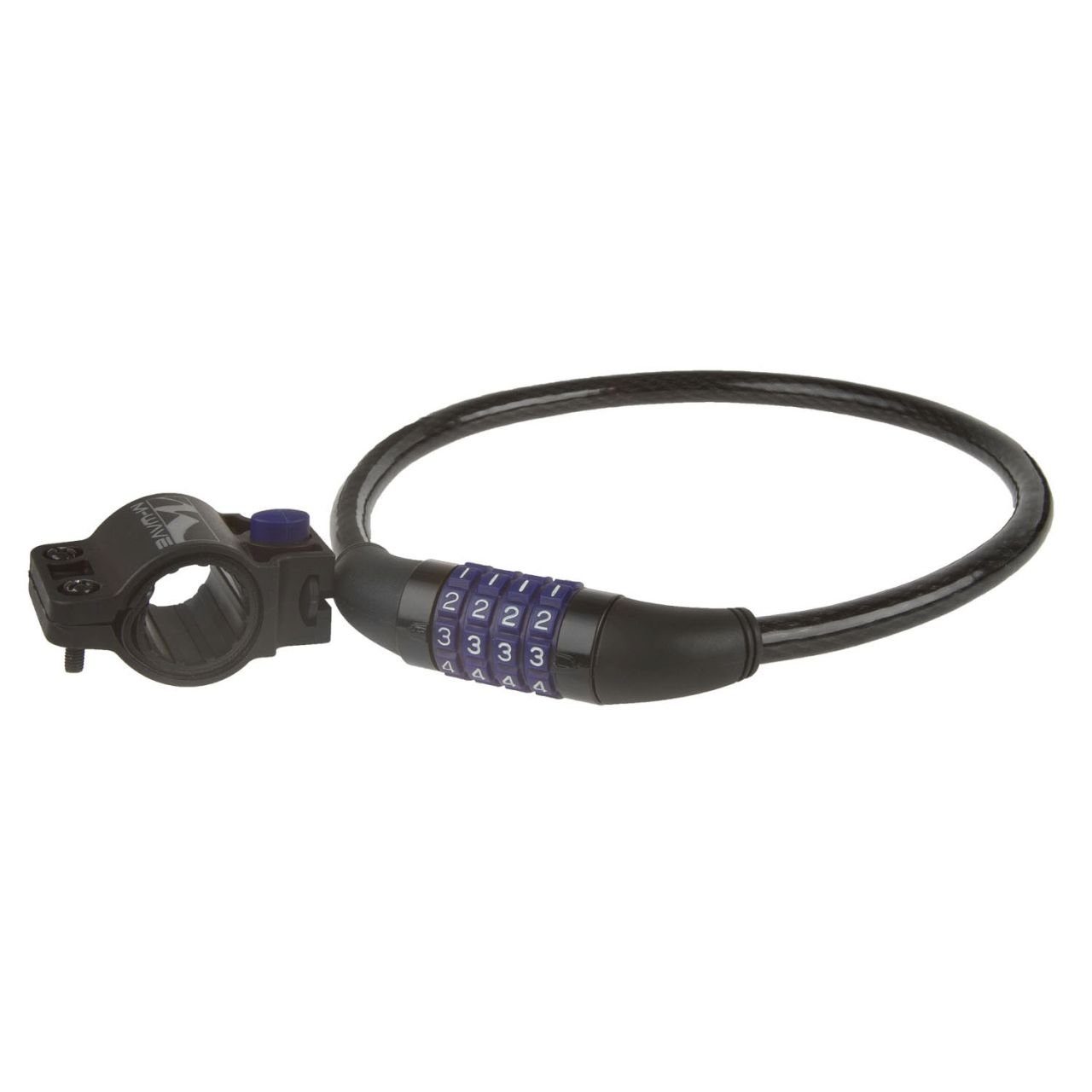 M-Wave Kabelschloss Zahlenschloss Clip On Halter Ø 12 x 600 mm transparent