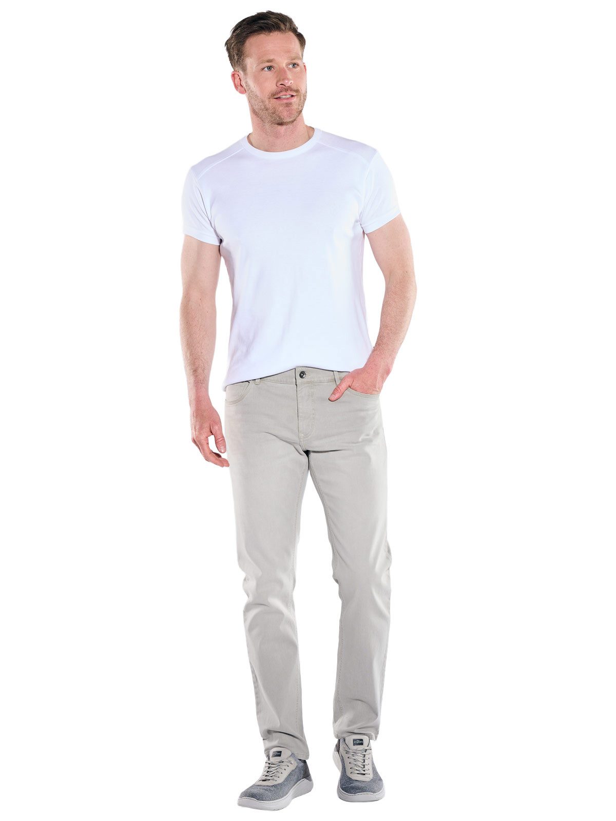 Engbers Stretch-Jeans Herren Jeans 5-Pocket Superstretch, Naturweiss