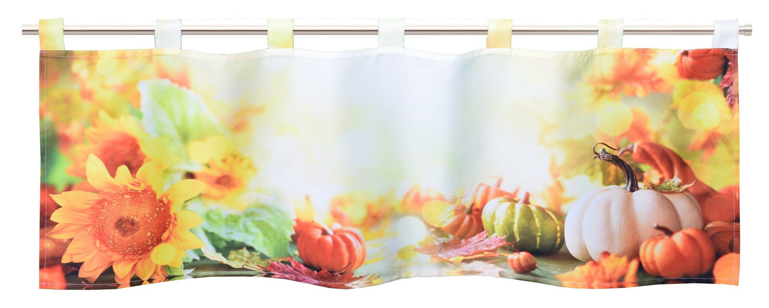 Delindo Lifestyle Scheibengardine Bistrogardine Kürbis, Schlaufen