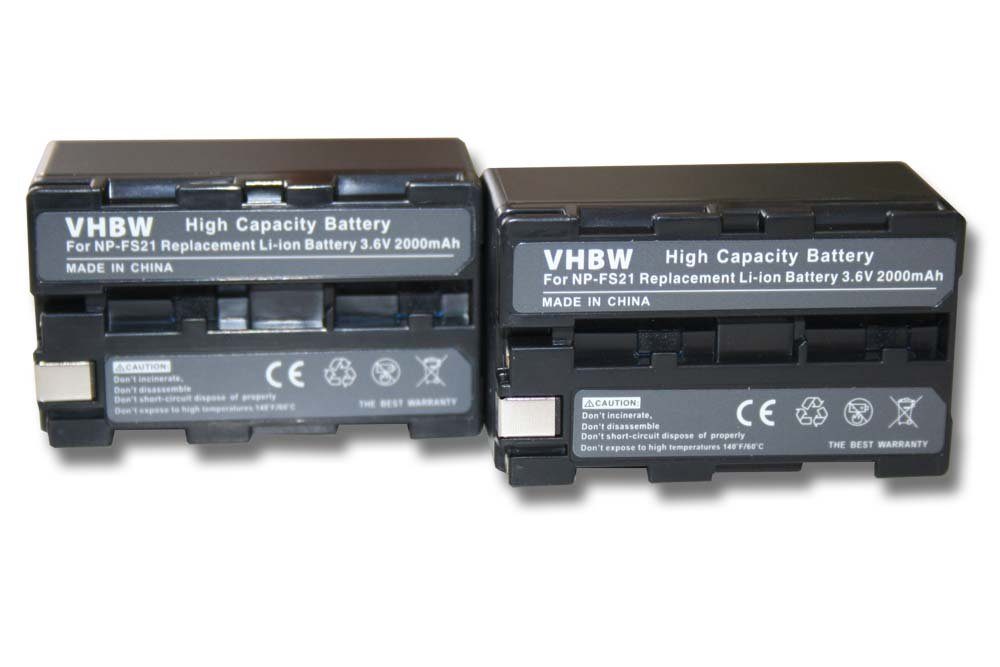 vhbw Kamera-Akku Ersatz für Sony NP-FS21, NP-F10, NP-F11, NP-FM10, NP-FM11, NP-FS10, NP-FS11, NP-FS20 für Kamera / Camcorder Digital (2000mAh, 3,6V, Li-Ion) 2000 mAh