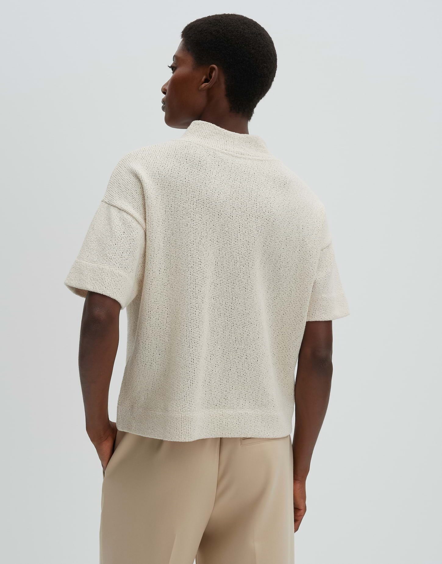 someday Sweatshirt Umelo mit Strickoptik Stehkragen und Halbarm, modern und unkompliziert