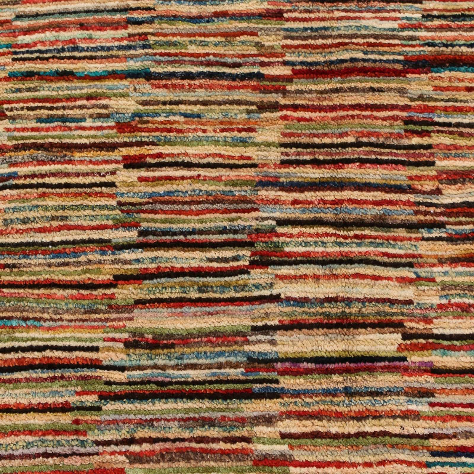 Multicolore Streifen mm, morgenland, Wollteppich 119 x Handgeknüpft 178 8 cm, Höhe: rechteckig,