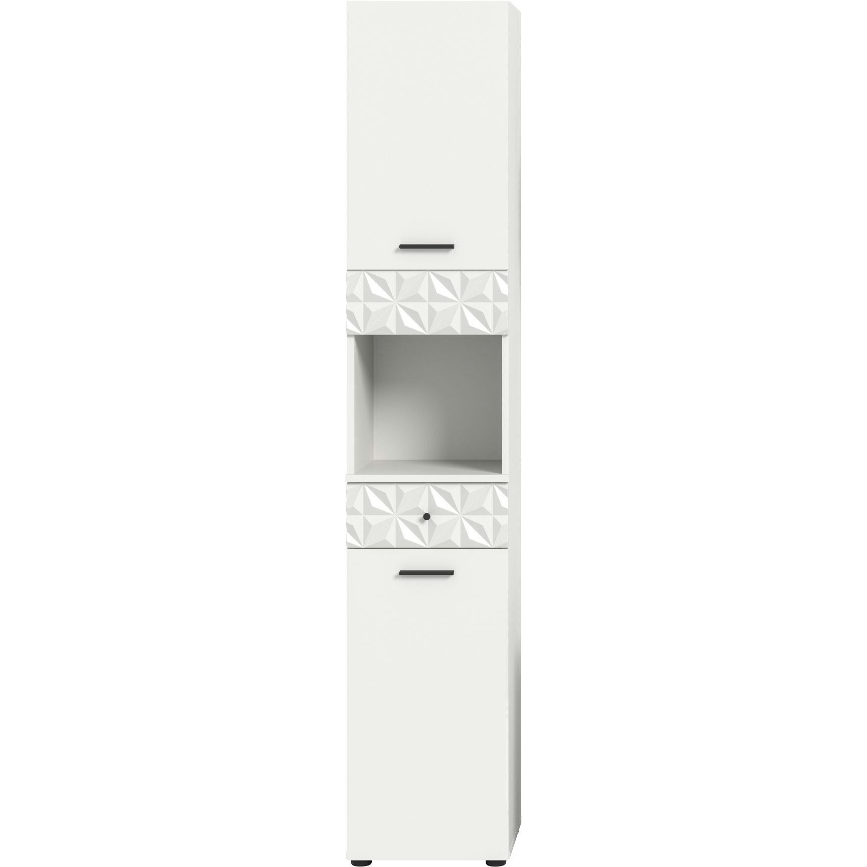 xonox.home Hochschrank Weiß Melamin Modern 35x187x34 cm