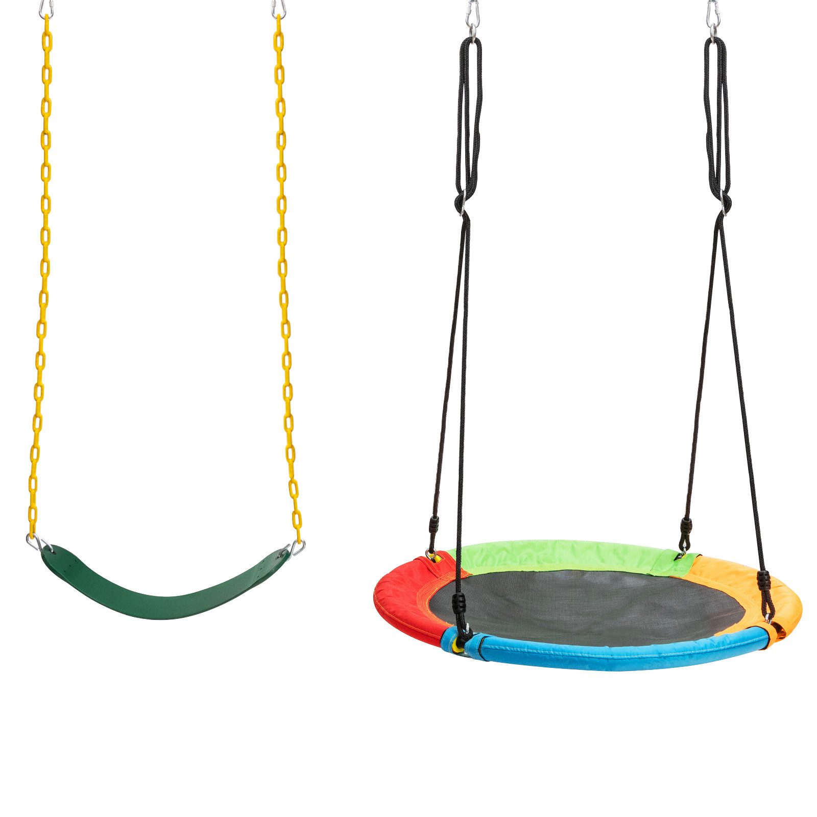 COSTWAY Doppelschaukel, (1-tlg), 2er Set Kinderschaukel, Nestschaukel, bis 150 kg belastbar