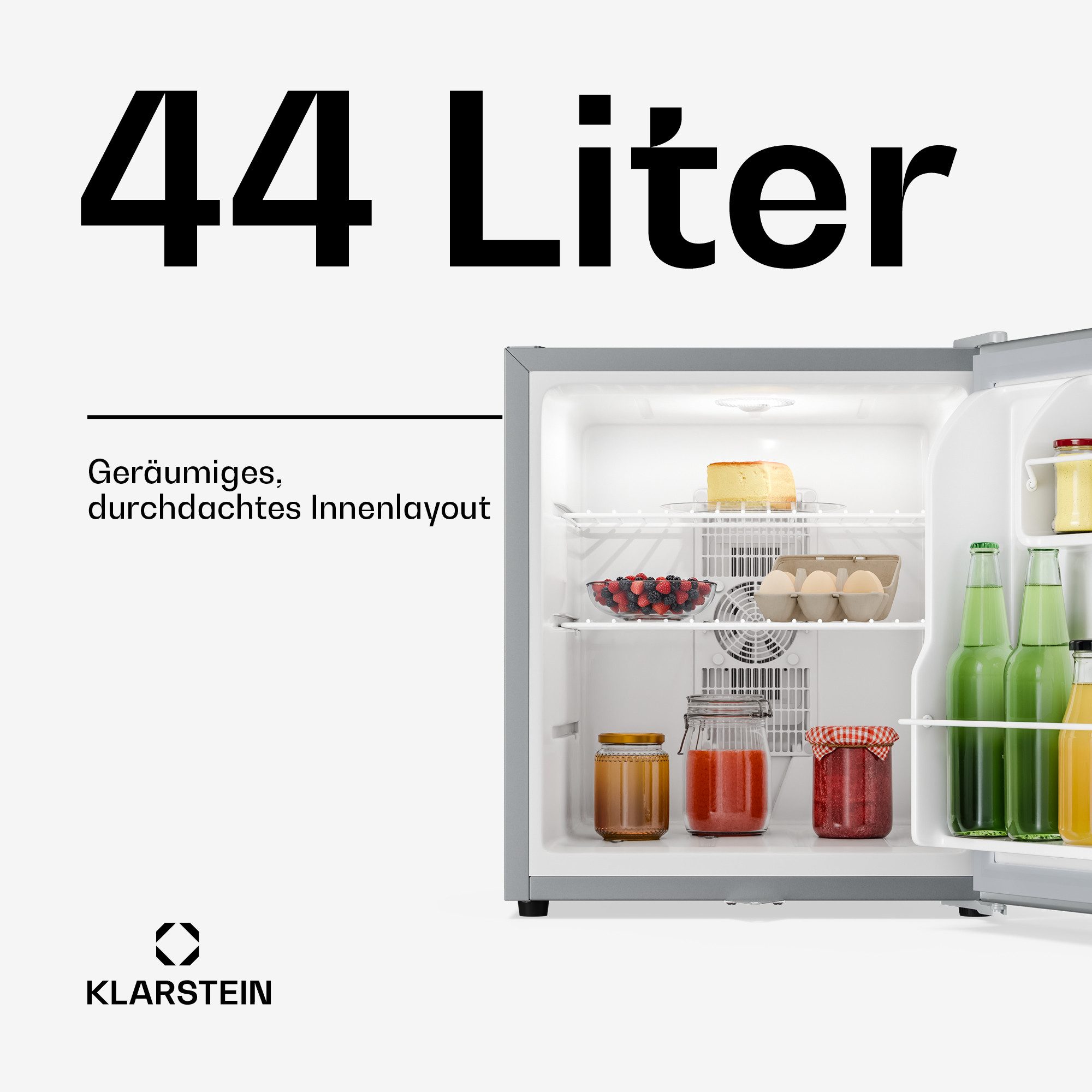 Klarstein Table Top Kühlschrank 10045290, 51.3 cm hoch, 43 cm breit, Bier Hausbar Getränkekühlschrank Hotel Mini Fridge