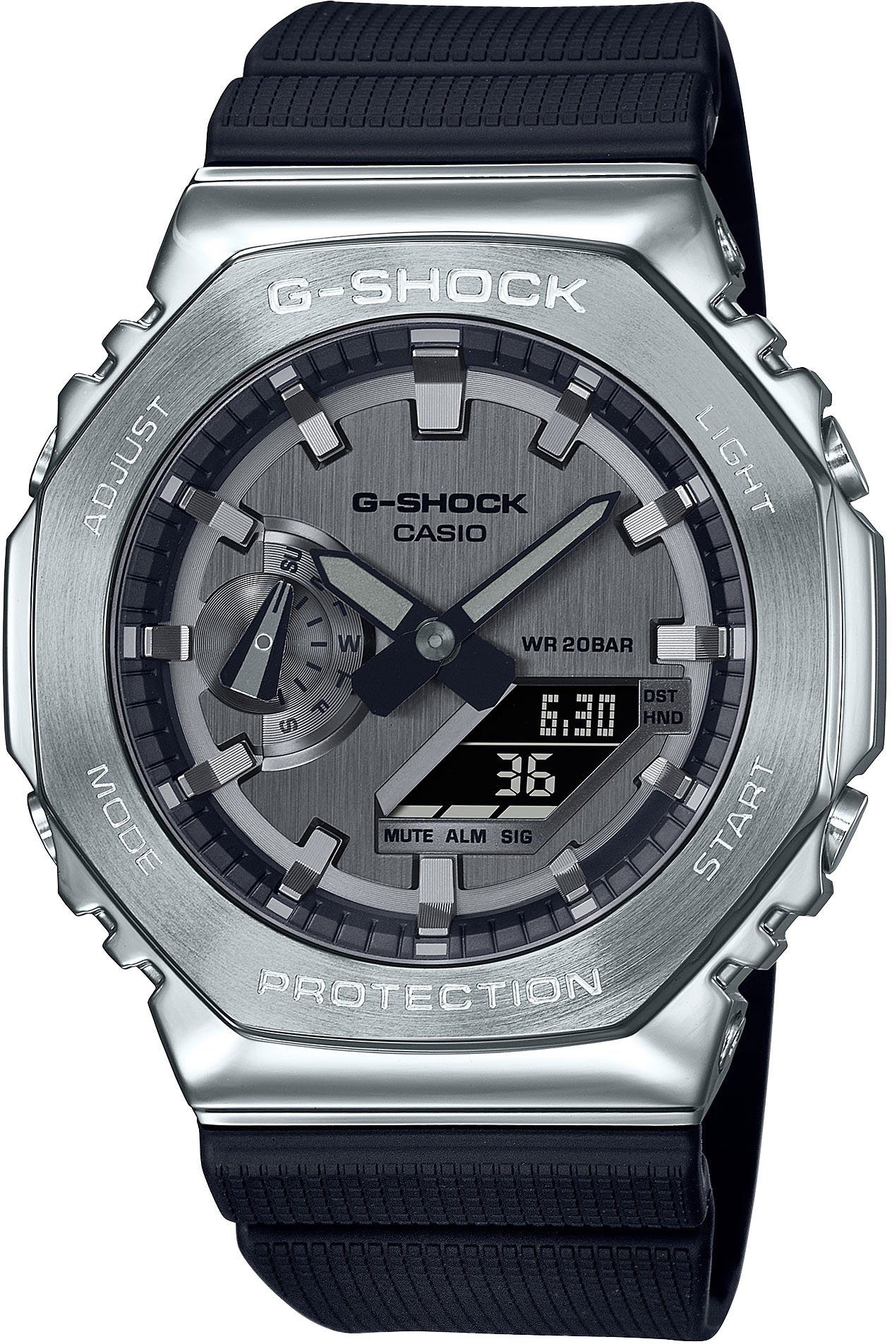 CASIO G-SHOCK Chronograph GM-2100-1AER, Quarzuhr, Armbanduhr, Herrenuhr, Weltzeit, bis 20 bar wasserdicht