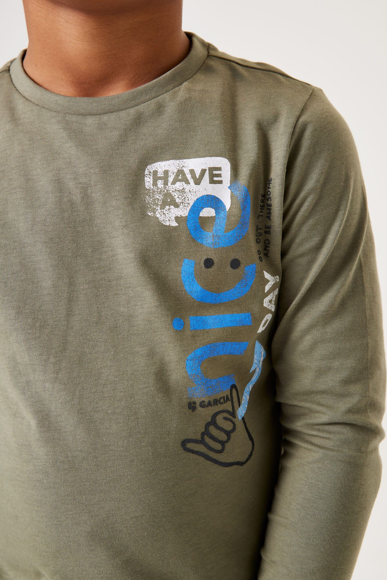 Garcia Langarmshirt mit Smile-Print
