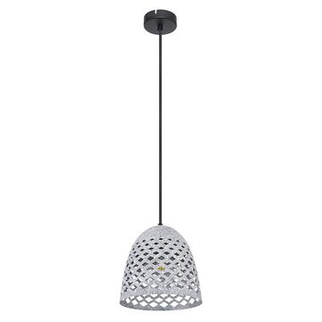 Globo Pendelleuchte, Leuchtmittel nicht inklusive, Hängeleuchte Esszimmerlampe Metall grau schwarz höhenanpassbar D 20 cm