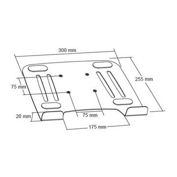 Drall Instruments L52W-IP3B TV-Wandhalterung, (2-tlg., Wandhalterung weiß mit Laptop Notebook Tablet Adapterplatte schwarz)