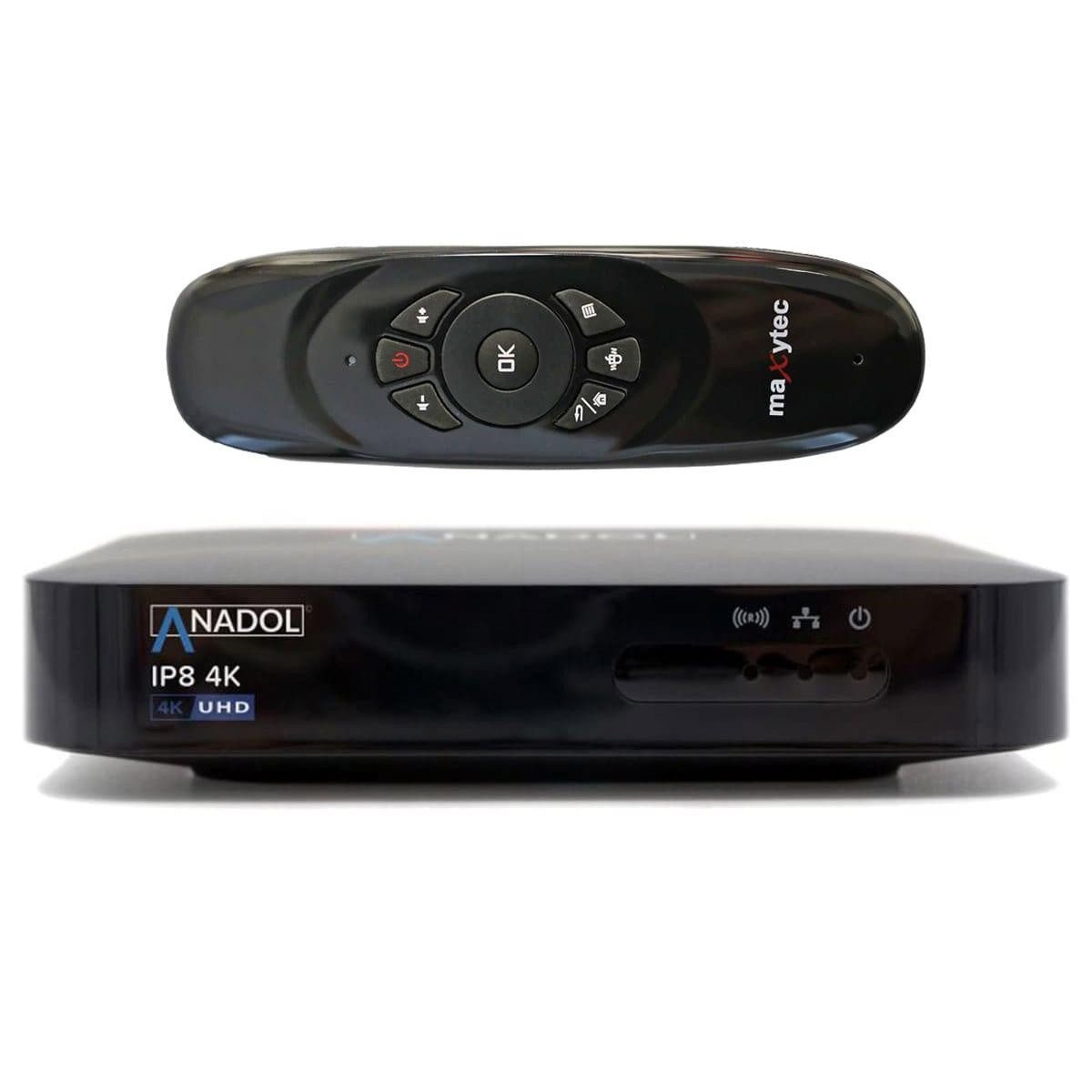 Streaming-Box IP8 4K UHD mit Maxytec e40 Air Mouse & Tastatur Dual OS IP-