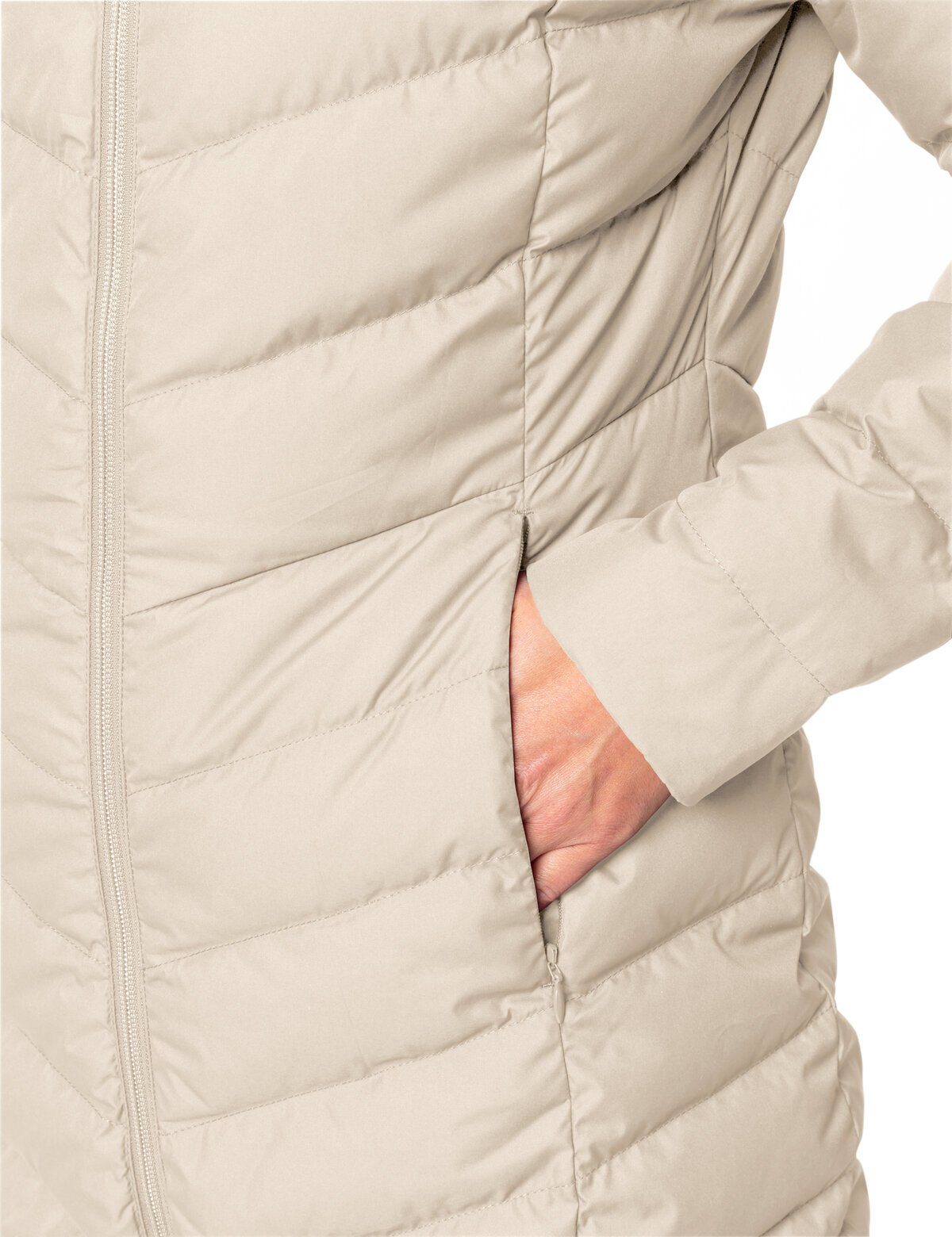 Coat ecru VAUDE (1-St) kompensiert Women's Down Annecy Outdoorjacke Klimaneutral