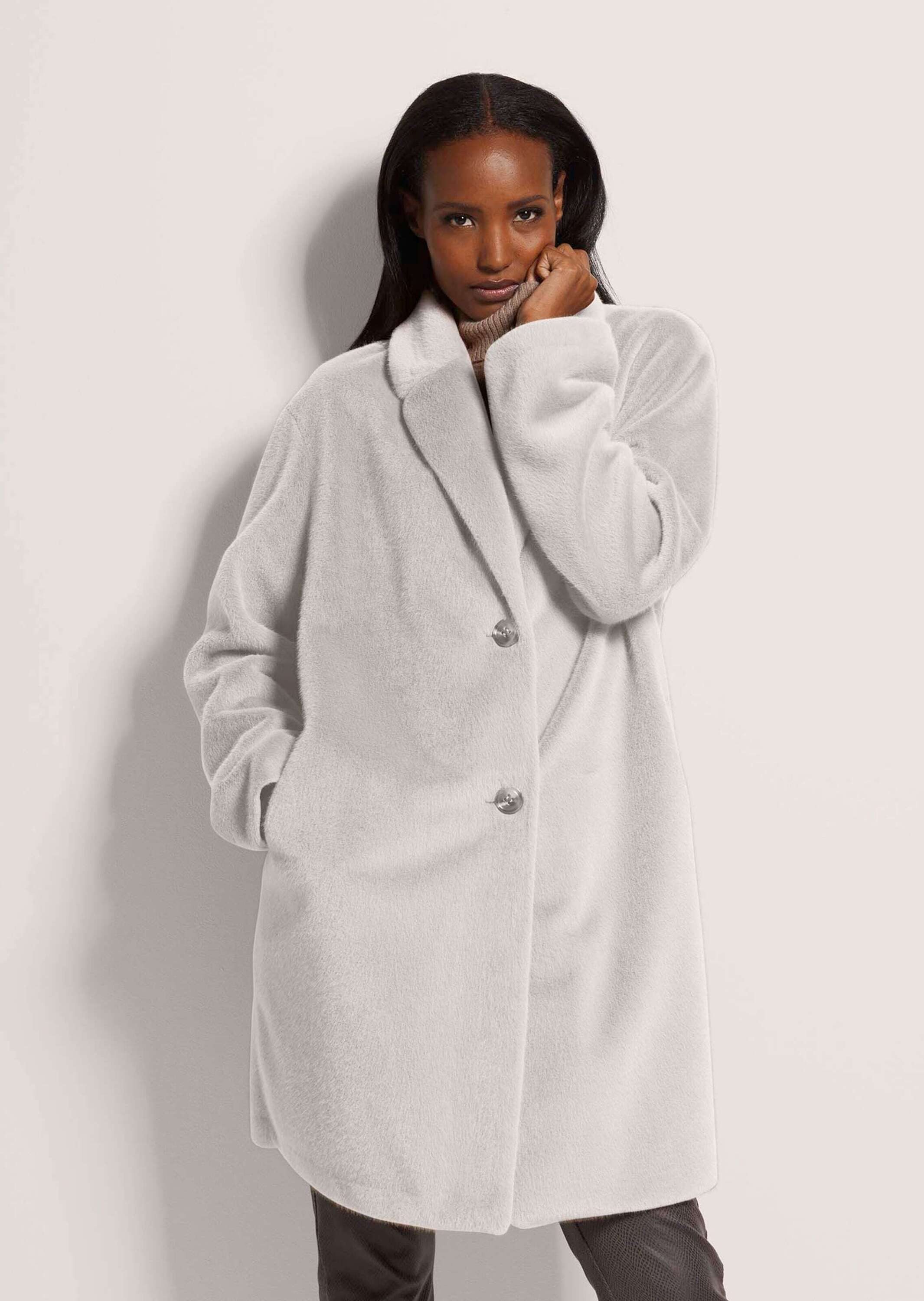 MADELEINE Kurzmantel Kunstpelzmantel mit Reverskragen Wintermantel mit Tasc günstig online kaufen