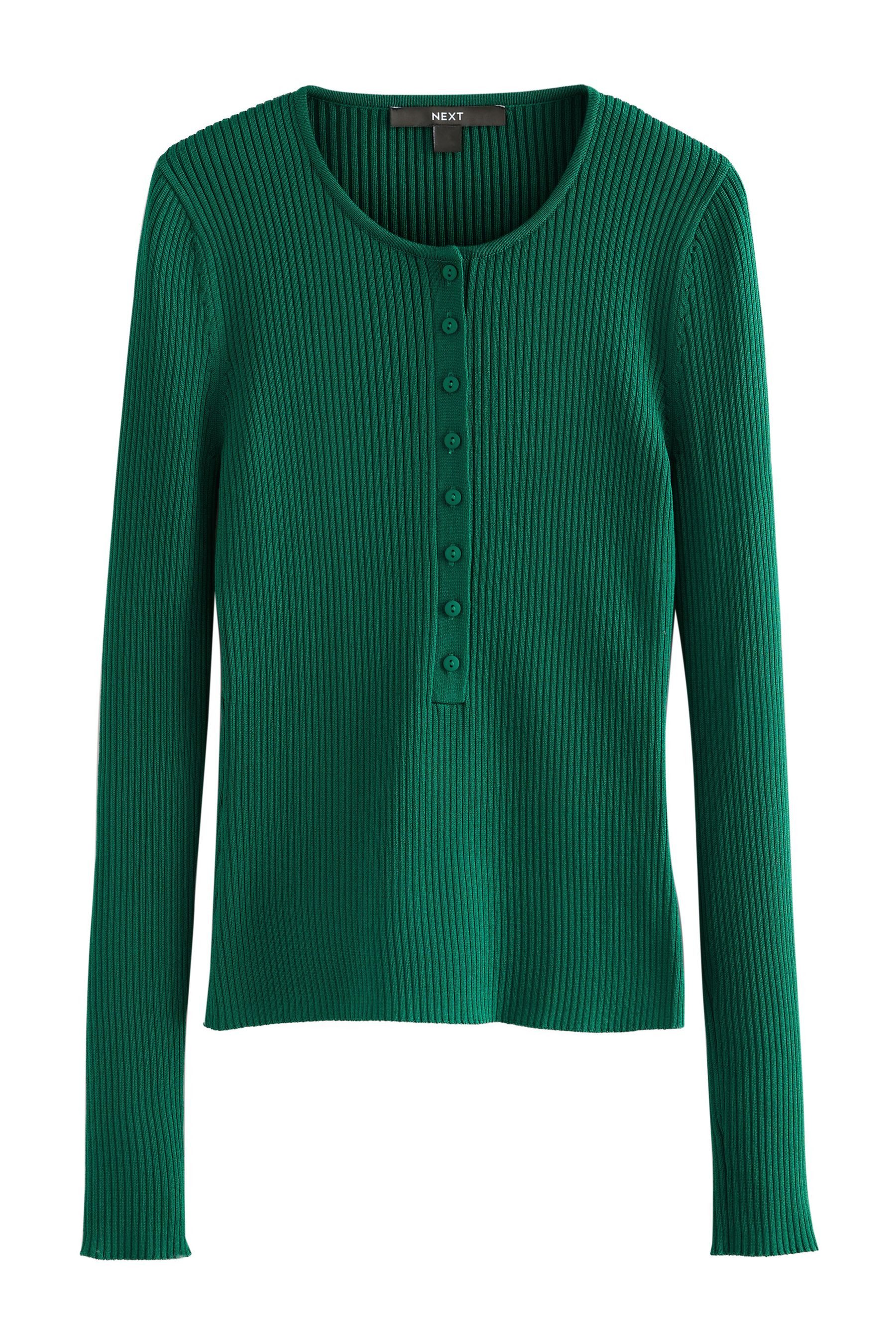Next Strickpullover Gerippter Henleypullover (1-tlg) günstig online kaufen
