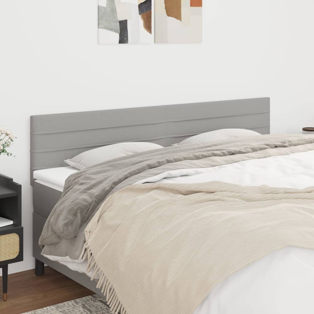 vidaXL Bett Kopfteile Hellgrau 200x5x78/88 cm Stoff (1-tlg)