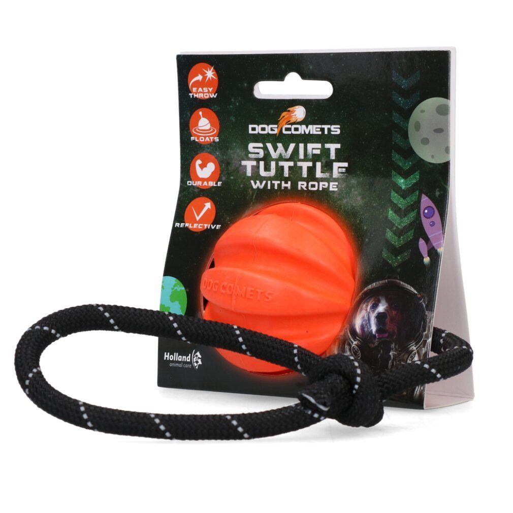 Tierkuscheltier Dog Comets Ball Swift Tuttle Orange with rope