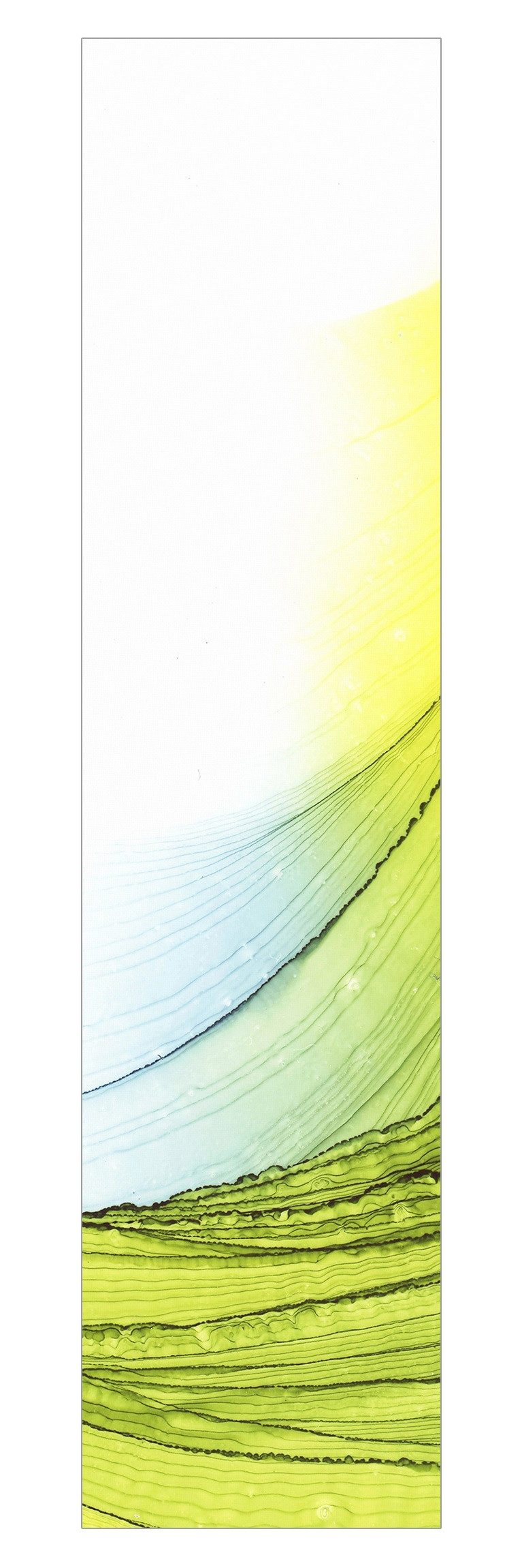 Bilderdepot24 Schiebegardine Flächenvorhang blickdicht Meliertes Gelb Himmelblau (1 St), halbtransparent, Wohnzimmer große Flächengardine lichtdurchlässig für Klemm-System