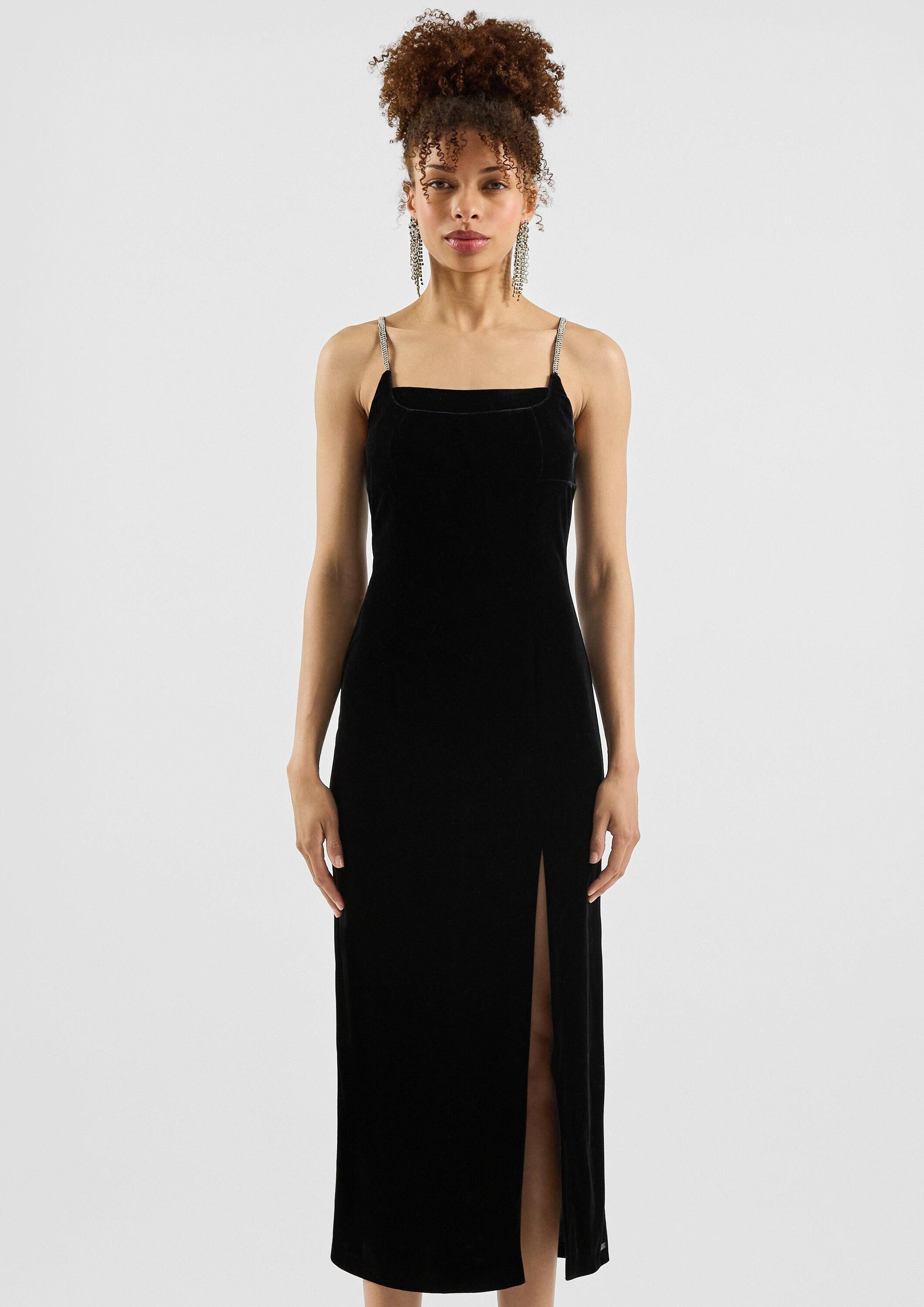 QS Midikleid Kleid Samtkleid