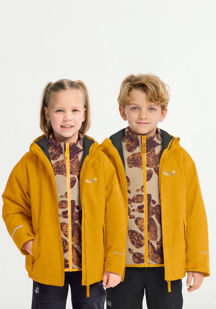 Jack Wolfskin 3-in-1-Funktionsjacke ICELAND 3IN1 PRINT JKT K mit Entendaune und Federn, aus Polyester, 3-in-1-Funktionsjacke
