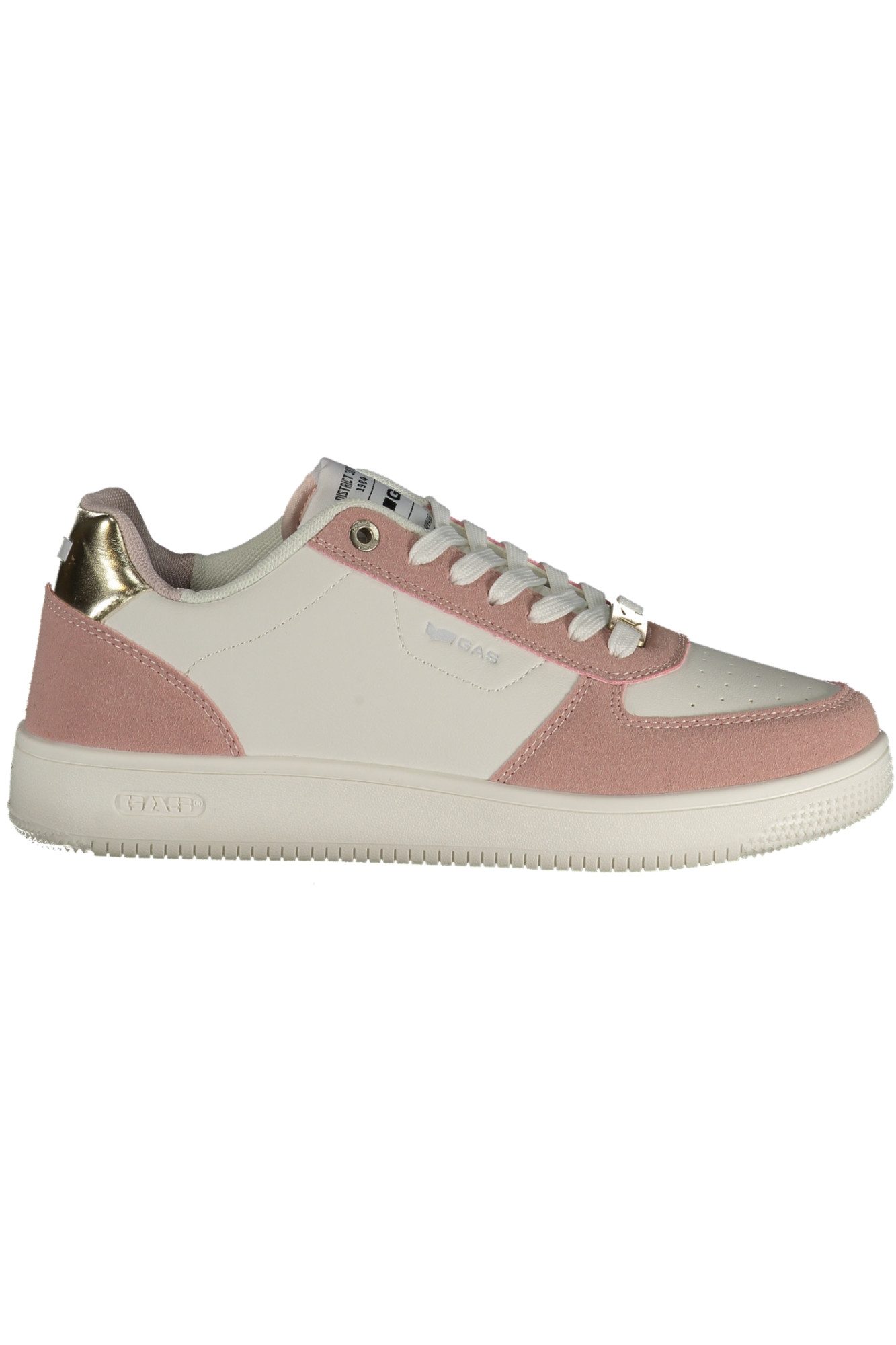 GAS Sneaker Weißer Damensneaker mit Rosa/Gold-Akzenten und