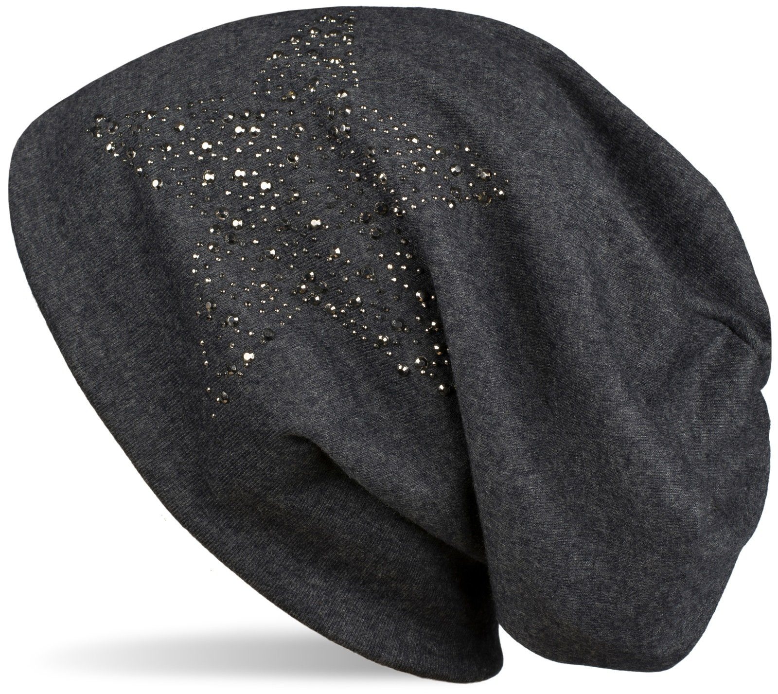 Beanie Beanie Mütze mit Strass Nieten Stern