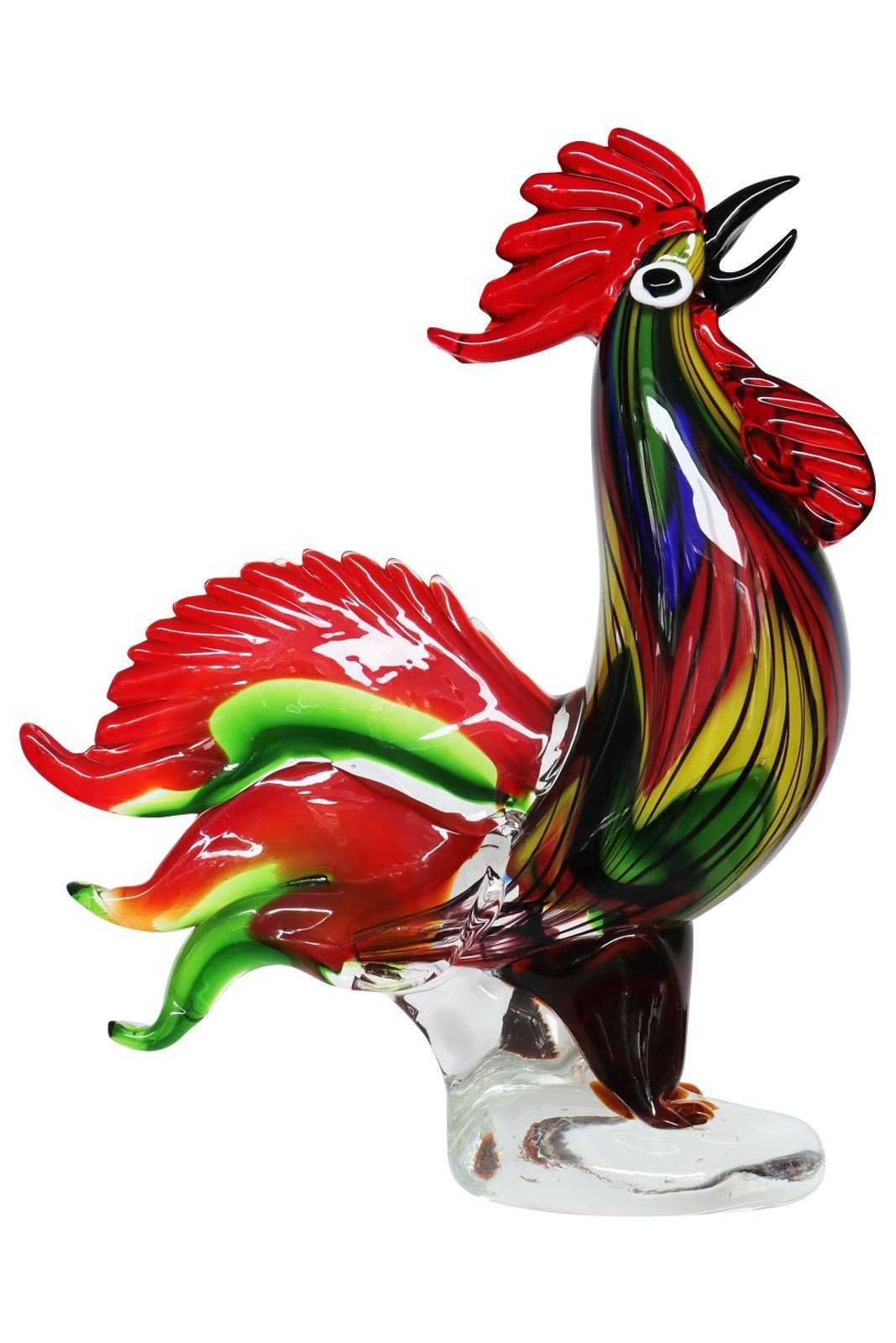Dekoobjekt Glasfigur Figur Skulptur Huhn Glas Glasskulptur Hahn Murano Antik-Stil