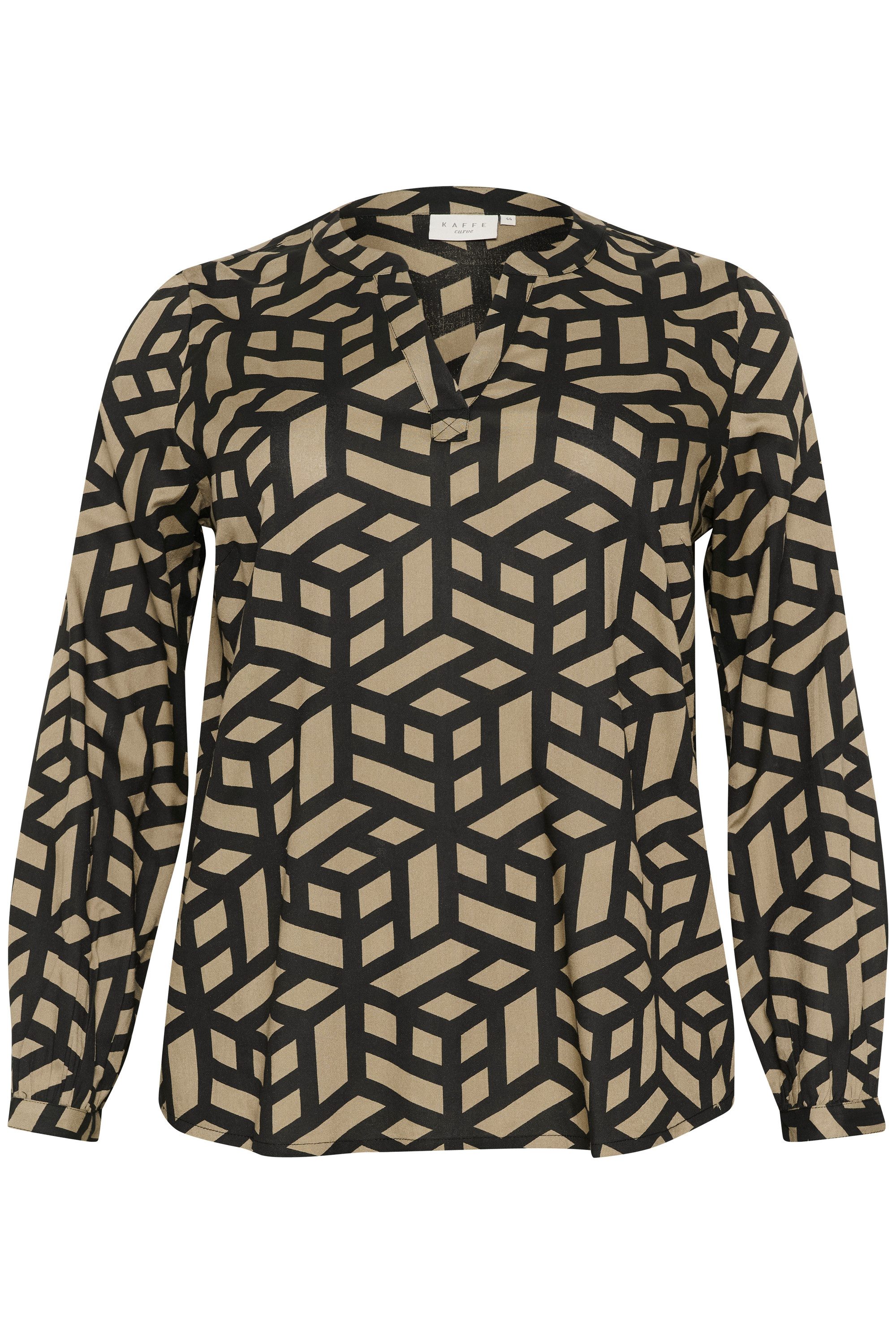 KAFFE Curve Langarmbluse Langarm-Bluse KCjalu Große günstig online kaufen