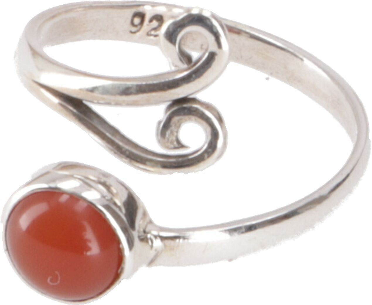 Guru-Shop Silberring Filigraner Silberring mit Edelstein, indischer..