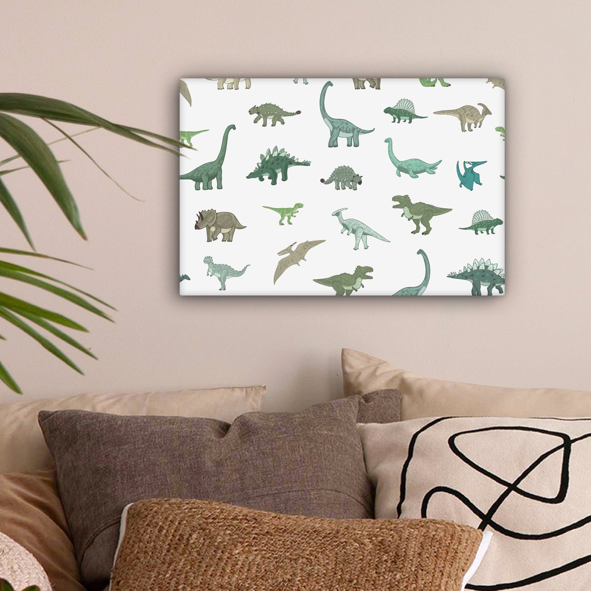 OneMillionCanvasses® Leinwandbild Dinosaurier - Grün - günstig online kaufen