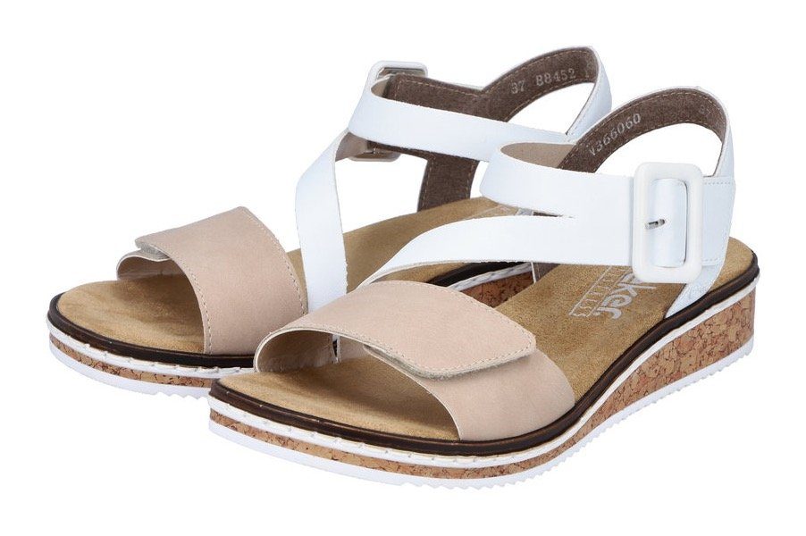 Rieker Riemchensandale Sommerschuh, Sandalette, Keilabsatz, mit asymmetrischem Riemchen