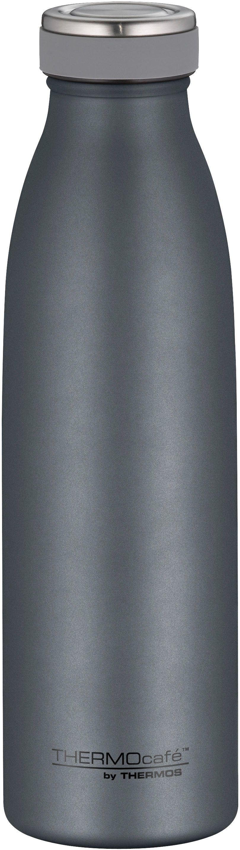 THERMOcafé Isolierflasche TC BOTTLE, aus doppelwandigem Edelstahl, spülmaschinenfest, gummierter Drehverschluss, absolut dicht bei Kohlensäure