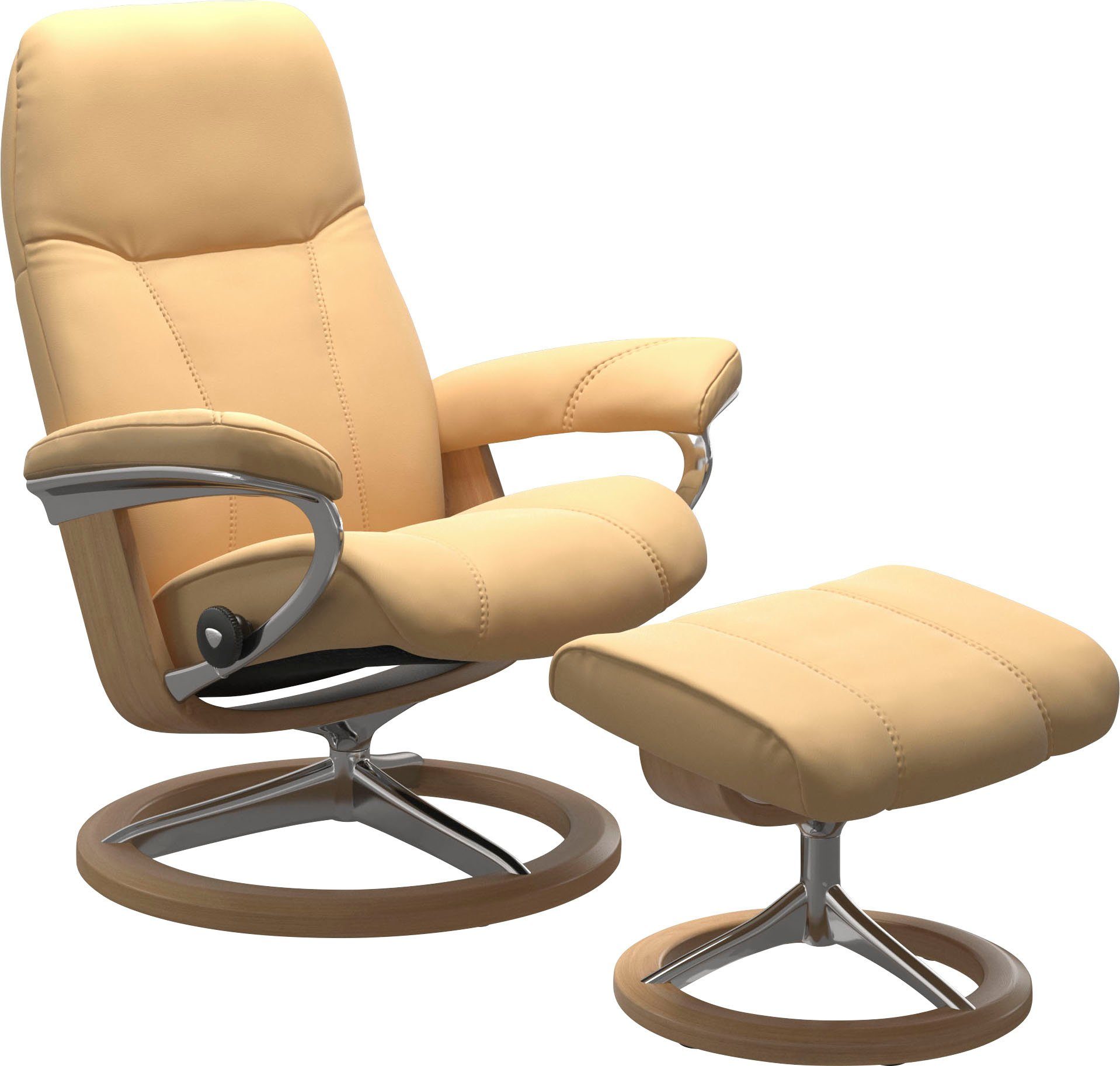 Eiche Consul, Stressless® Base, Relaxsessel mit Gestell Signature S, Größe