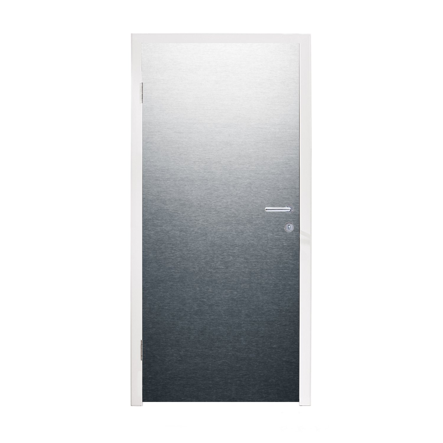 MuchoWow Türtapete Metalldruck - Linie - Grau, Matt, bedruckt, (1 St), Fototapete für Tür, Türaufkleber, 75x205 cm