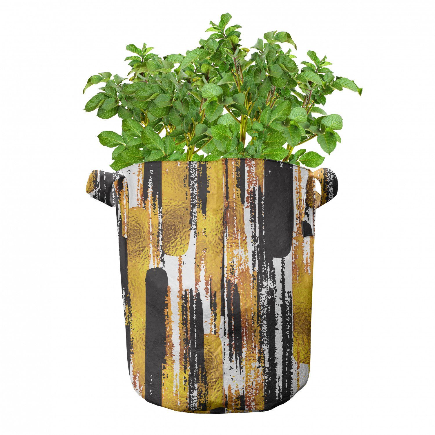 Brushstrokes Pflanzen, mit Griffen Stofftöpfe Abakuhaus Art Modern für Grunge Pflanzkübel hochleistungsfähig