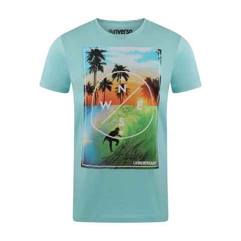 riverso T-Shirt Herren Fotoprintshirt RIVLukas Regular Fit (1-tlg) Kurzarm Tee Shirt mit Rundhalsausschnitt aus 100% Baumwolle