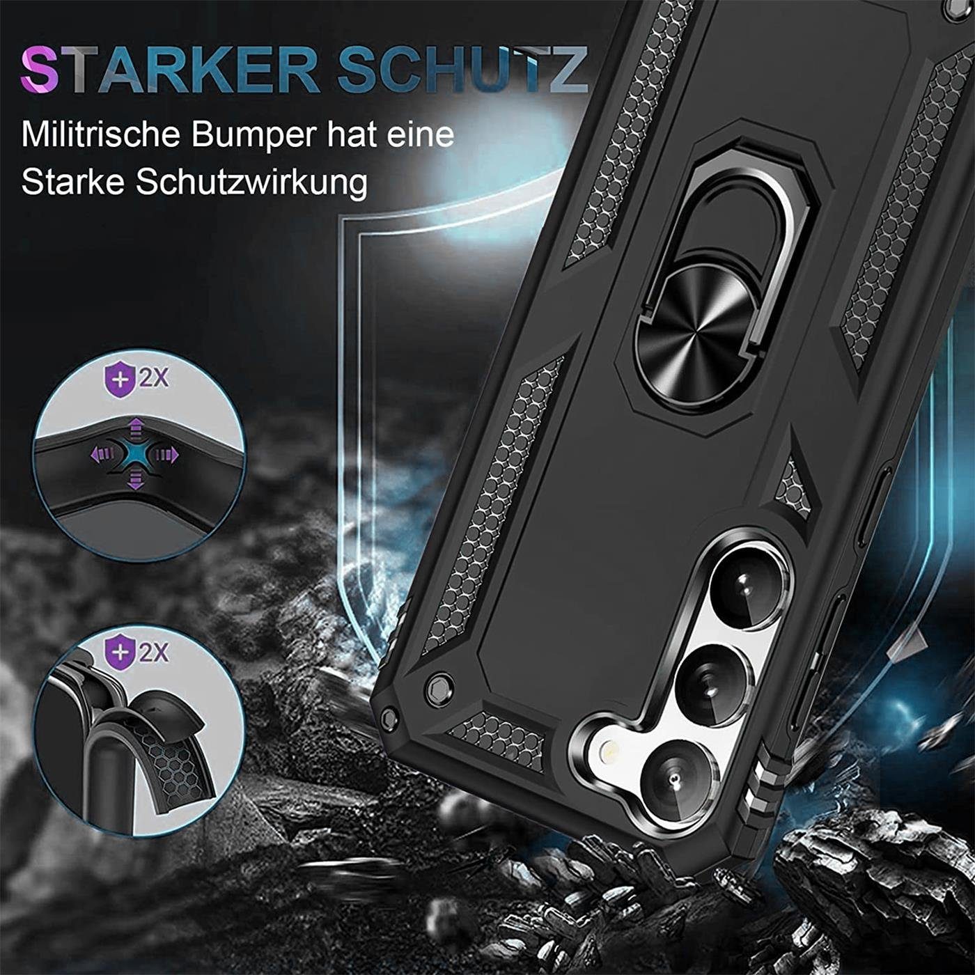 CoolGadget Handyhülle Armor Shield Case für Samsung Galaxy S23 6,1 Zoll, Outdoor Cover mit Magnet Ringhalterung Handy Hülle für Samsung S23 5G – Bild 4 von 5