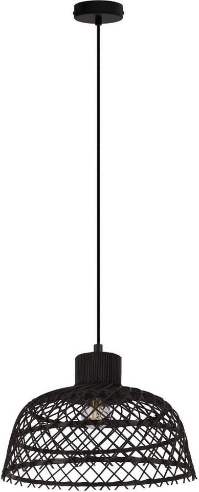 exkl. H110 schwarz / x Leuchtmittel, Ø37 E27 (max. / Ausnby, geflochtenes Holz 1 cm ohne EGLO Hängeleuchte 40W) / x