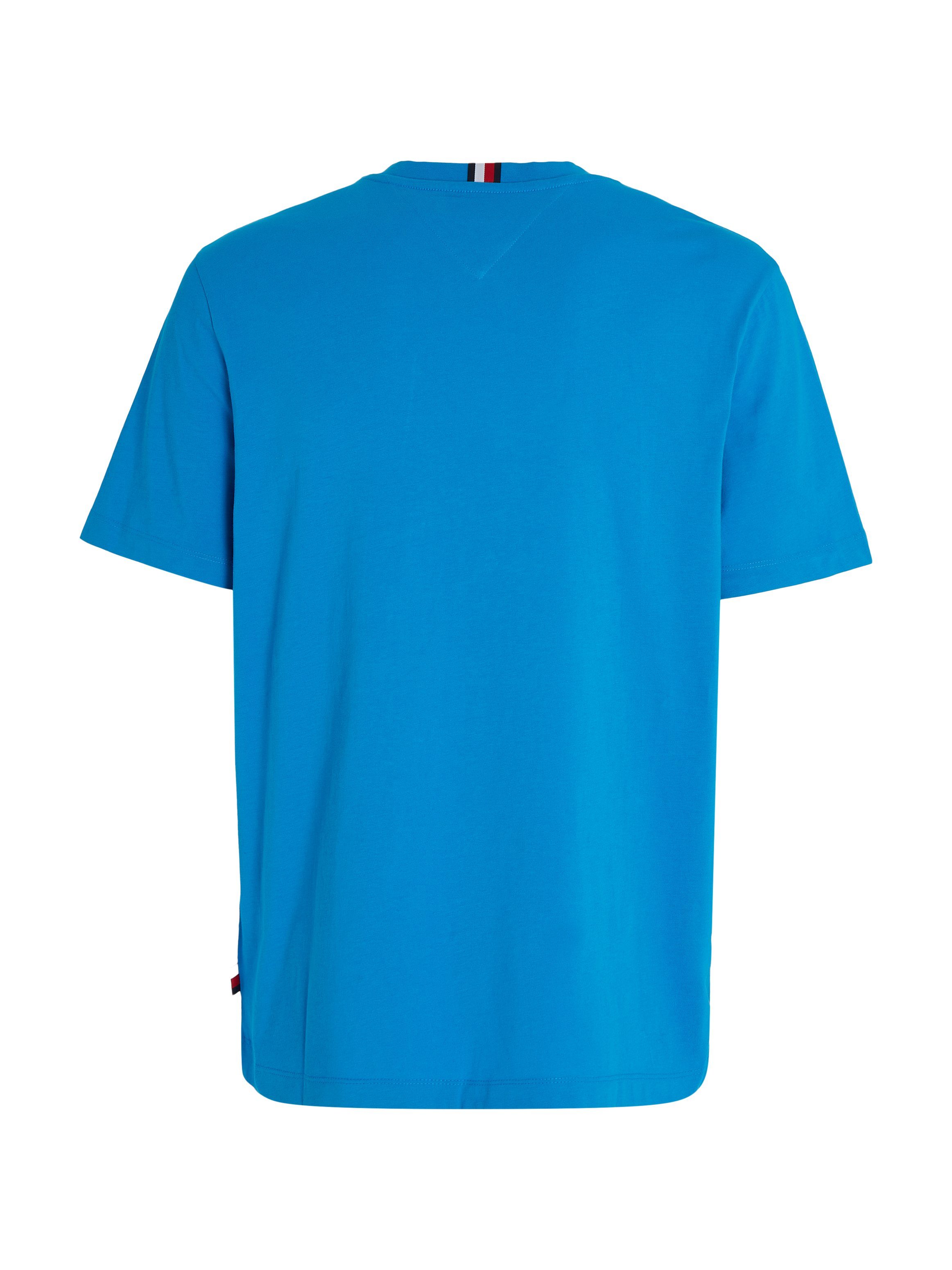 T-Shirt Aqua CHEST Hilfiger Cerulean PRINT Tommy TEE