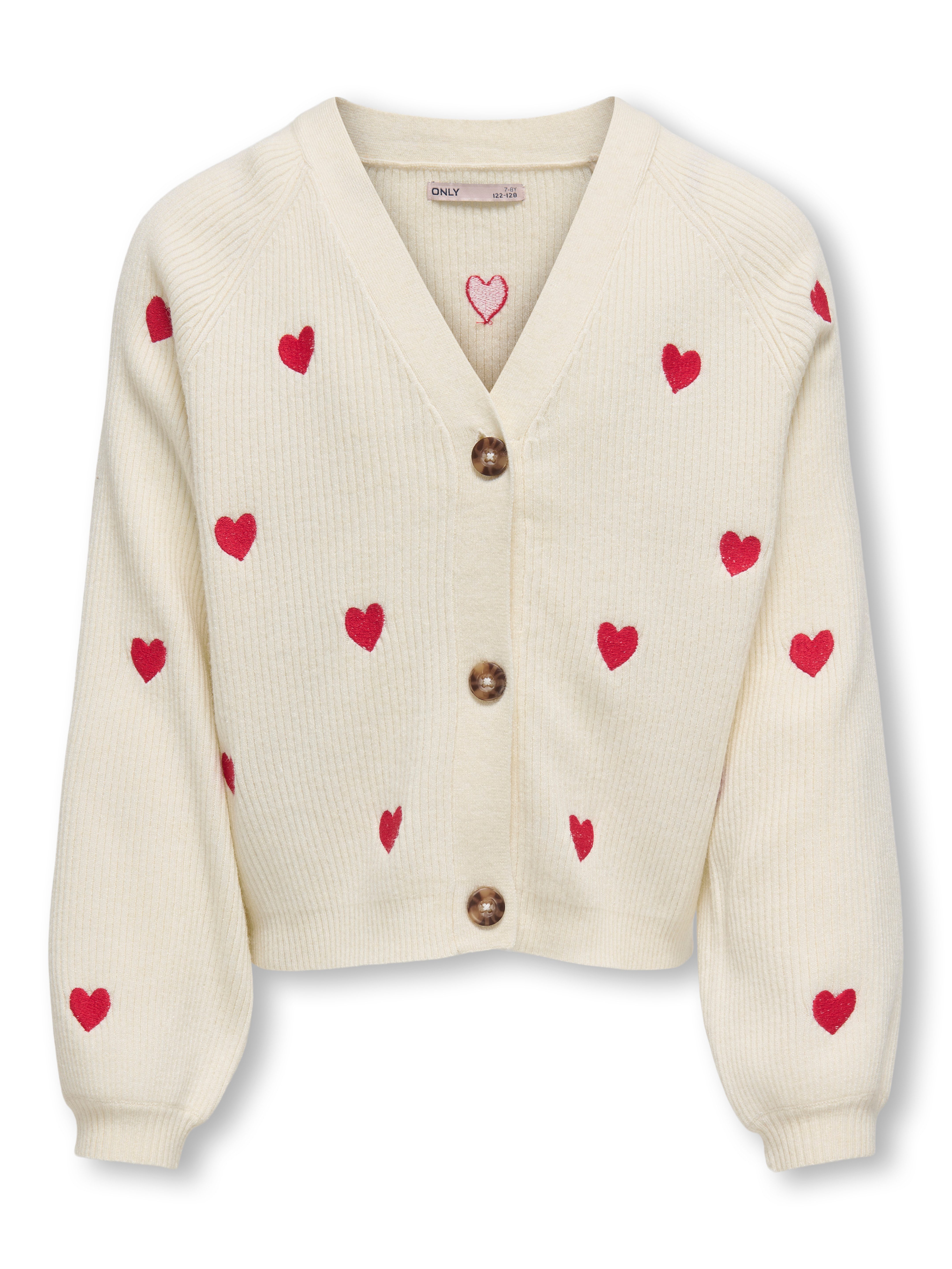 KIDS ONLY Strickjacke KOGDANA LIFE LS HEART VNECK CARDIGAN KNT (1-tlg)