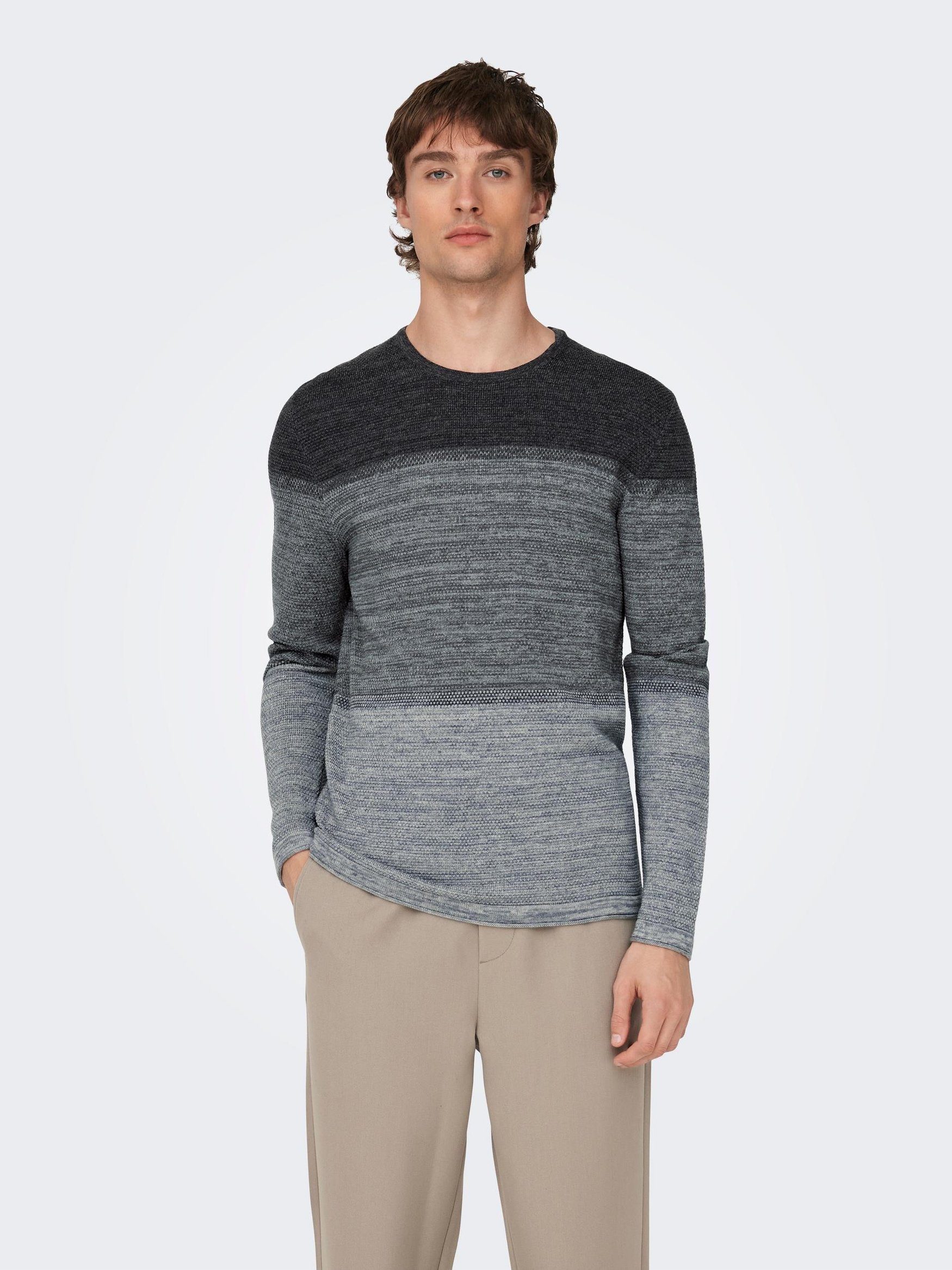 Strickpullover Dünner Langarm Strickpullover Rundhals Basic ONSPANTER