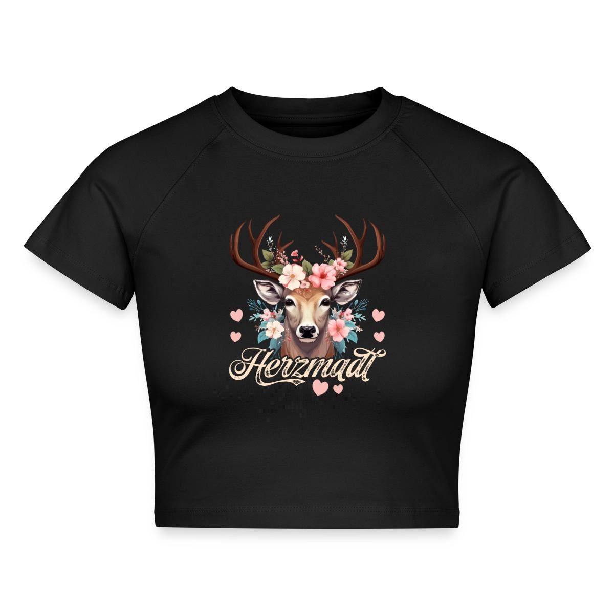 Spreadshirt T-Shirt Herzmadl Trachtenshirt Volksfest Tracht Ersatz Crop Top (1-tlg)