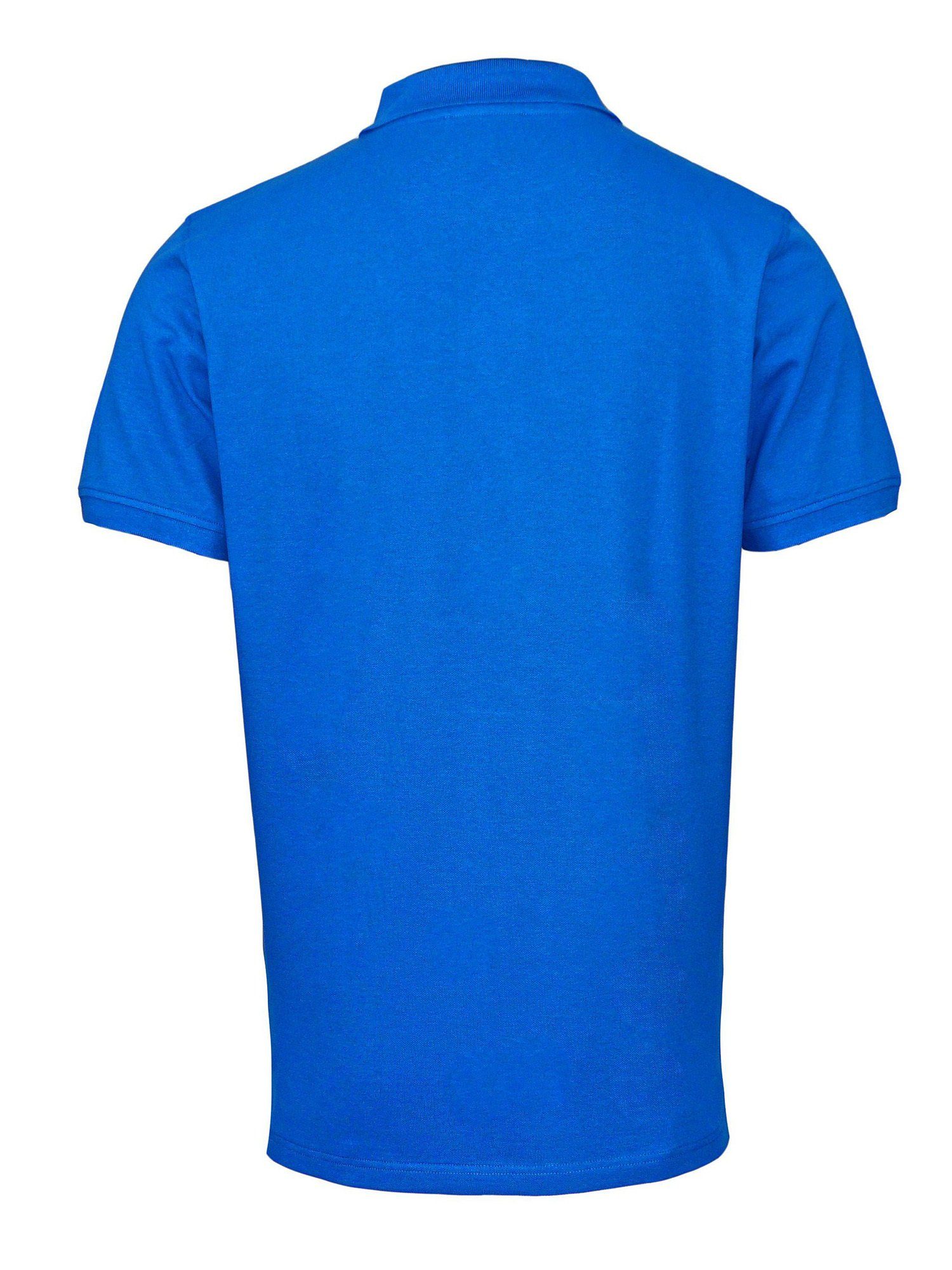 Pique blau Miller Poloshirt (1-tlg) Harvey Shirt Poloshirt