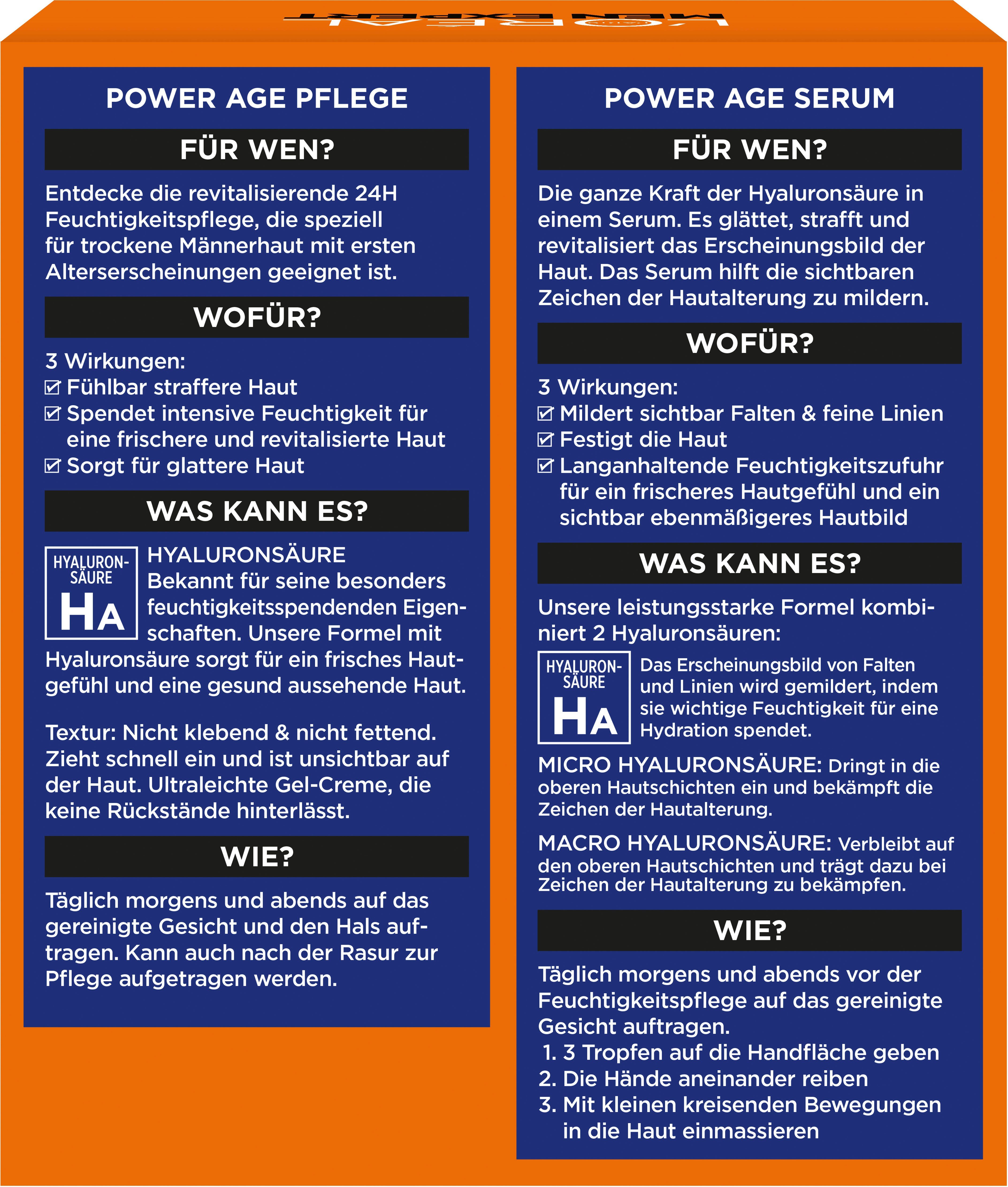L'ORÉAL PARIS MEN EXPERT Pflege-Set Power Age-Set: Serum & Pflege, mit Hyaluron