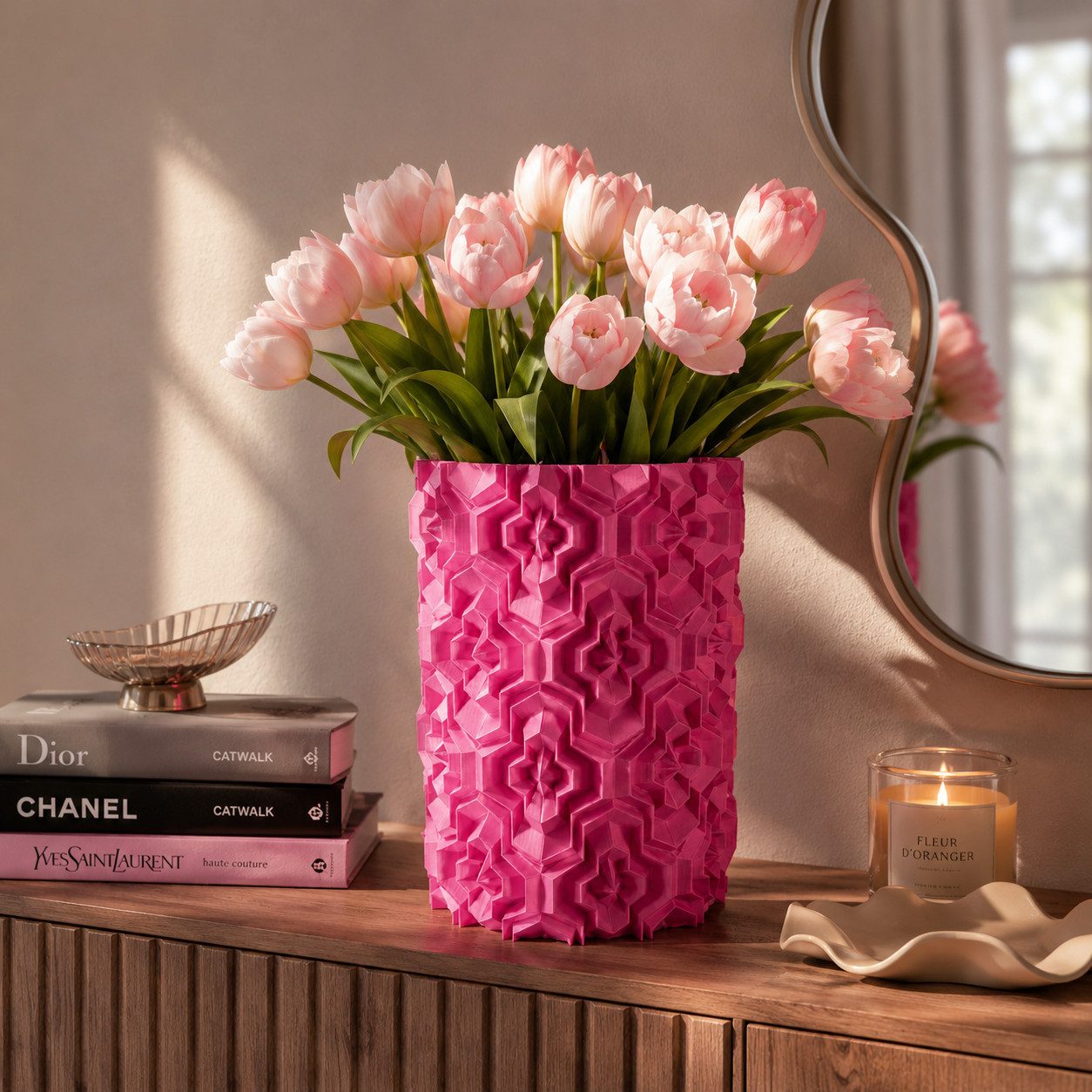 Alpha Electronics Dekovase Geometrische Design Vase M & XL (Sparangebot, 1 St., hochwertiger 3D Druck), Moderne Deko Vase für Wohnzimmer & Tischdeko, Stilvolle Interior Vase