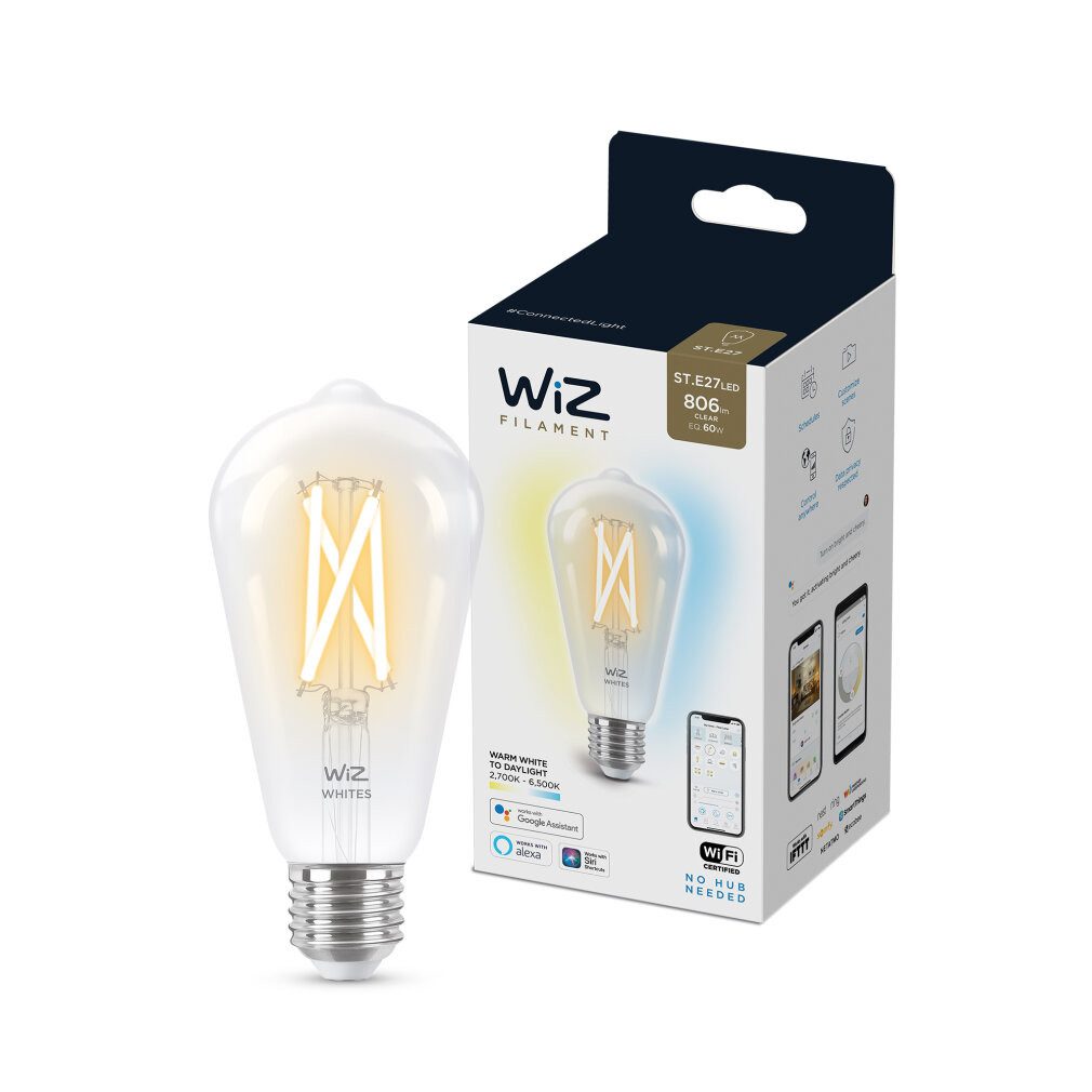 WiZ LED-Leuchtmittel - ST64 Clear Glühbirne E27 Abstimmbar weiß - Smart Home