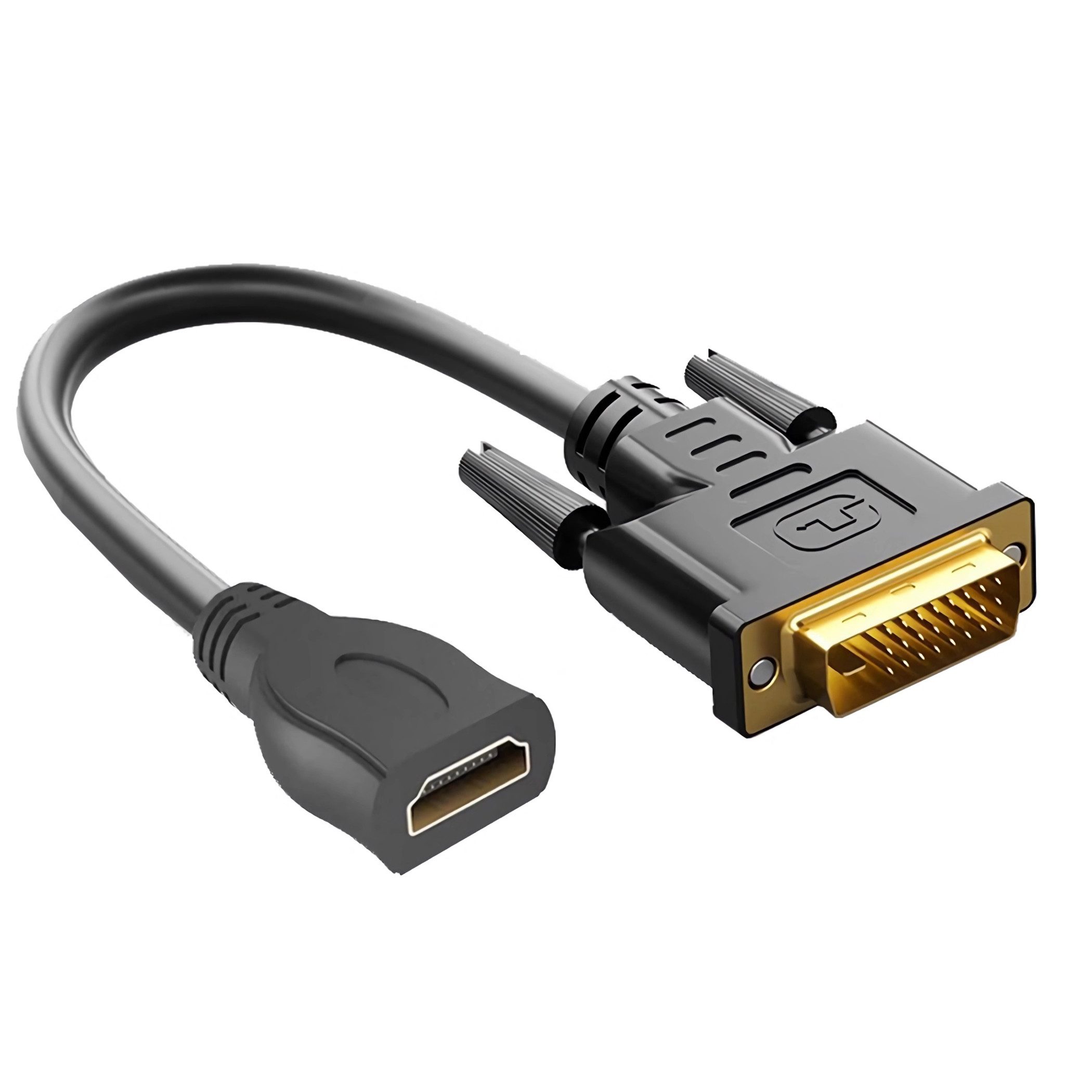 Bolwins B93 DVI zu HDMI Adapter DVI-D (24+1) Stecker auf HDMI Buchse 4K FullHD Computer-Kabel, DVI, HDMI (30 cm), Videoübertragung 4K