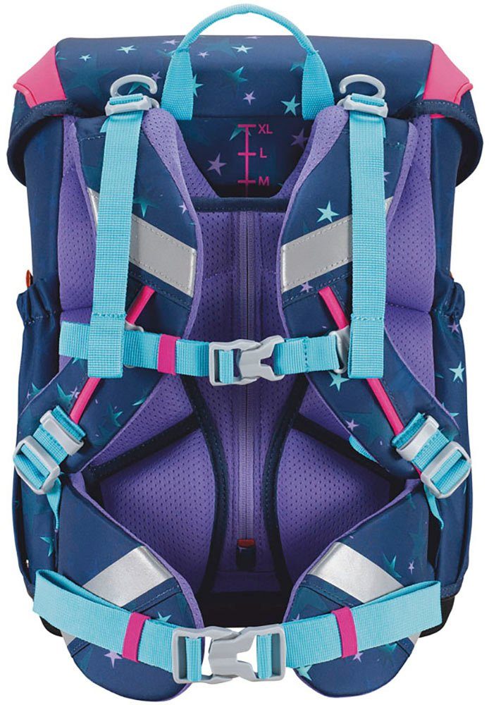 Scout Schulranzen Neo, Pretty Star (Set, 4-tlg), 2 Funny Snaps Move; enthält recyceltes Material