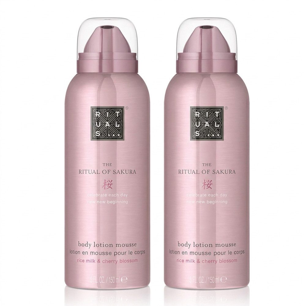 Rituals Bodylotion Rituals The Ritual of Sakura Body Lotion Mousse 2er Set, 1-tlg., Praktisches 2er Set für pflegende Körperroutine