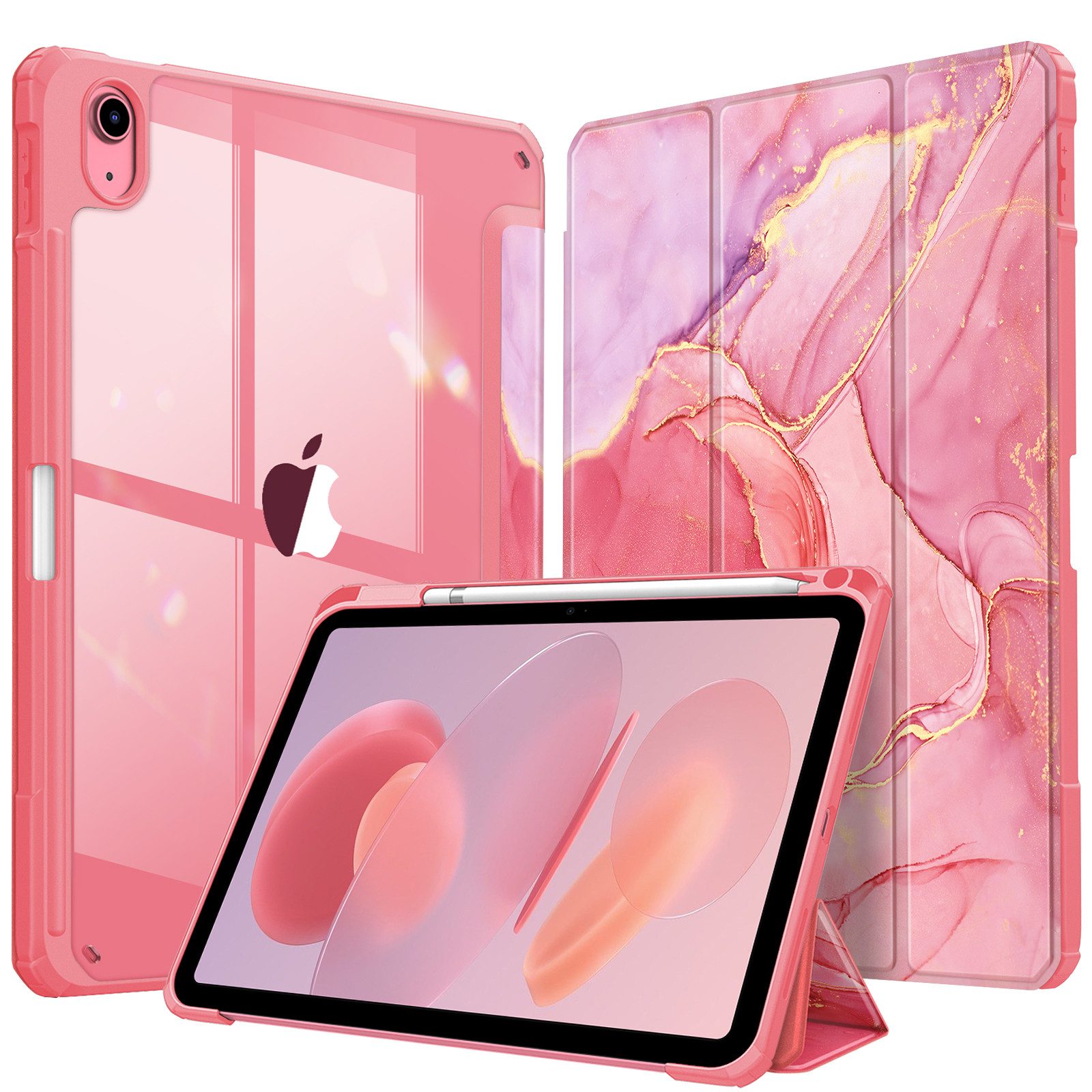 Fintie Tablet-Hülle für iPad 11 Generation 11 Zoll 2025 (A16), iPad 10 Generation 2022 10.9 Zoll, mit Stifthalter, Stoßfeste Hybrid Hülle mit transparenter Hartschale