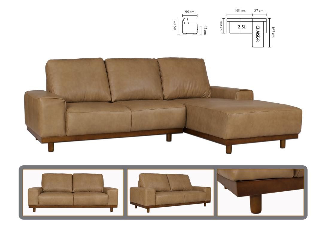 Salottini Ecksofa Designer Ecksofa Magnum Leder Eckcouch, 2 Teile, Taschenfederkern
