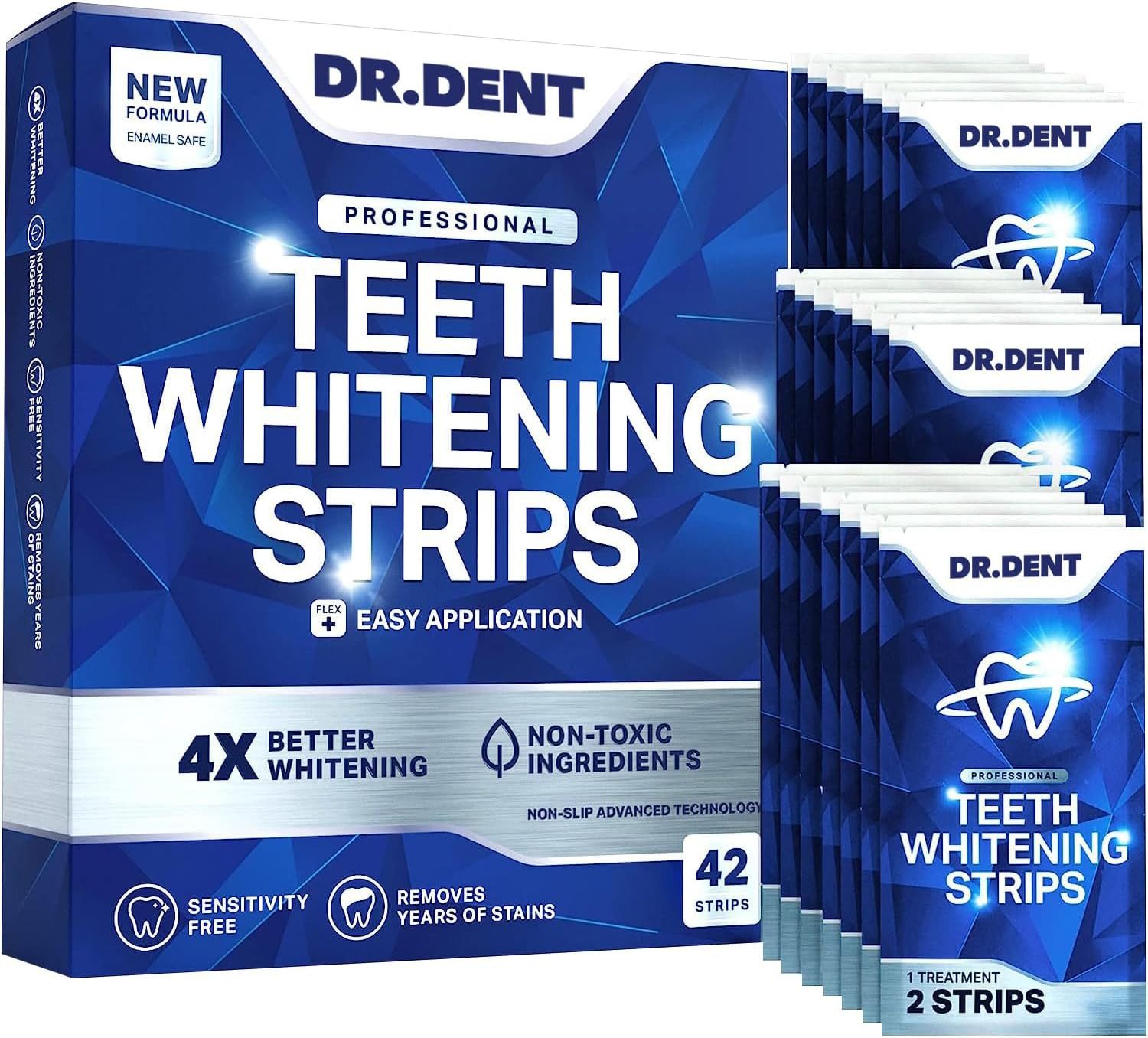 Dr.Dent Zahnbleaching-Kit DRDENT Professional Zahnaufhellungsstreifen 21 Anwendungen